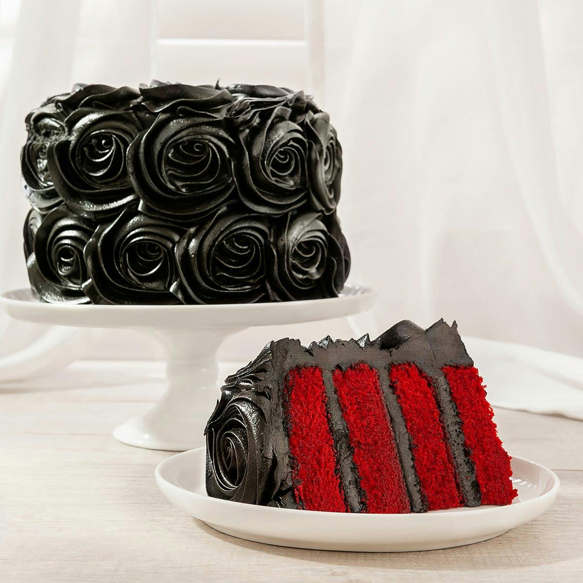 Vertical Stripe Red Velvet Cake - The Sweet Rebellion