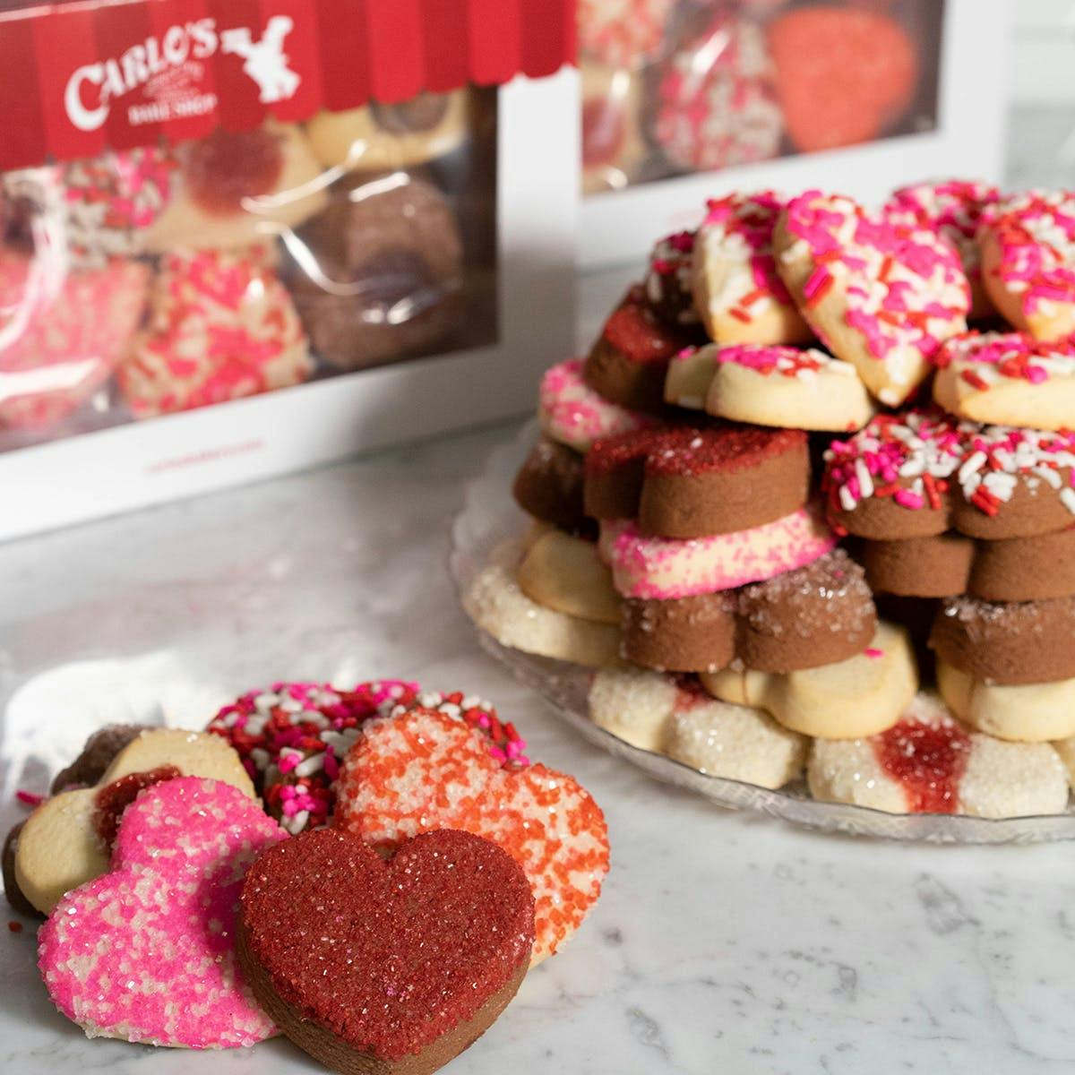 Assorted Heart Shaped Sugar Cookie Box - 2 Pack