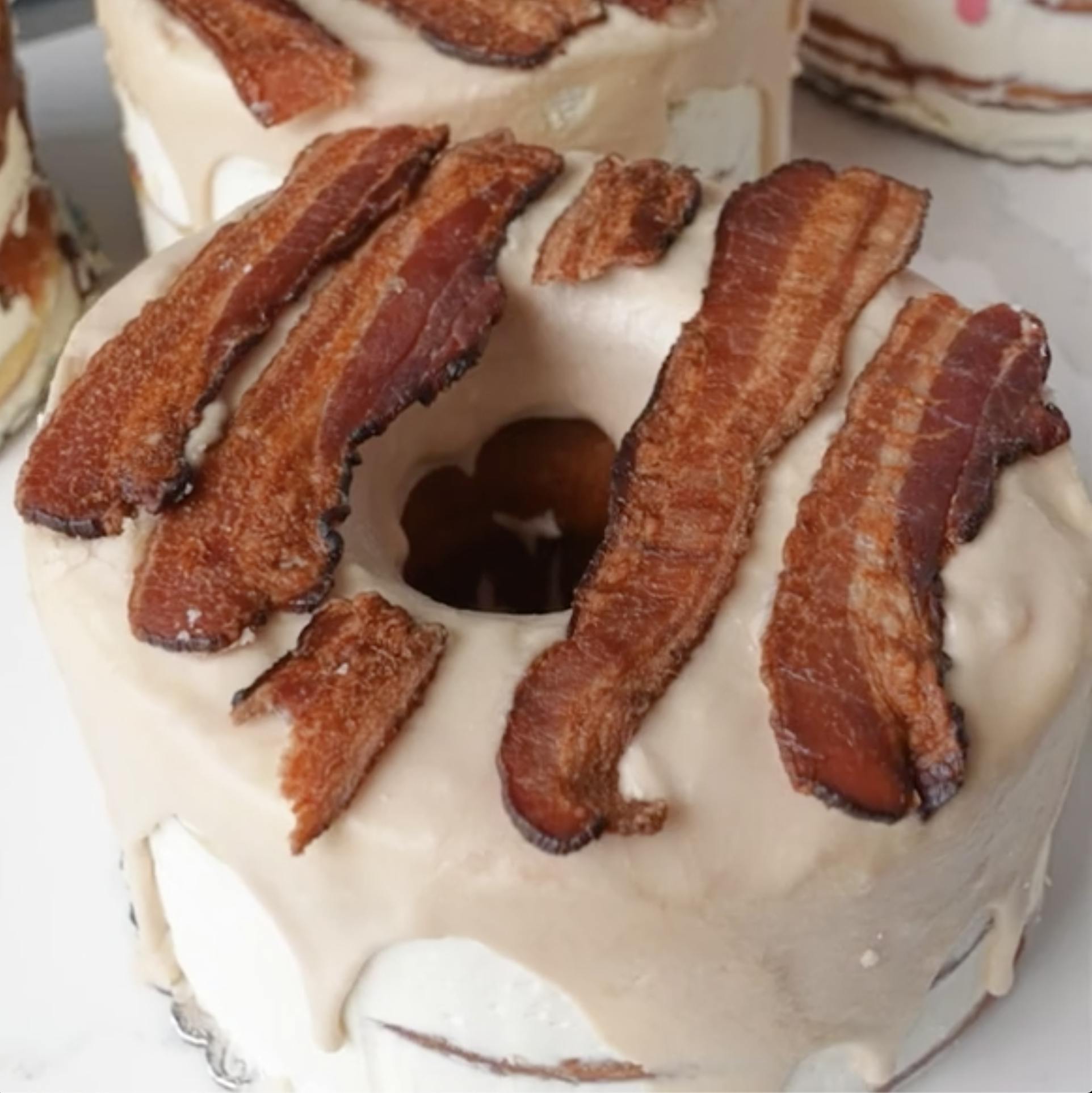 Pancakes and Bacon Cake | Baked Pancake Mix Cake with Maple Frosting