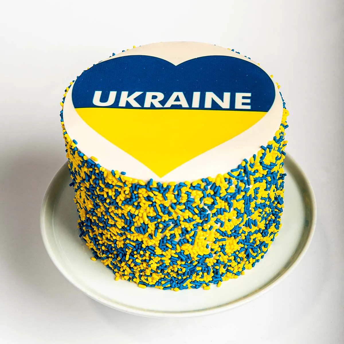 Blue & Yellow Golden Butter Layer Cake by We Take the Cake - Goldbelly