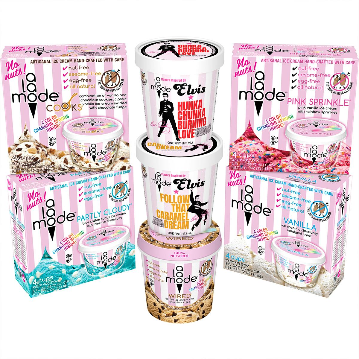 Elvis Sampler Ice Cream - 3 Pints + 16 Cups by A La Mode Ice Cream |  Goldbelly