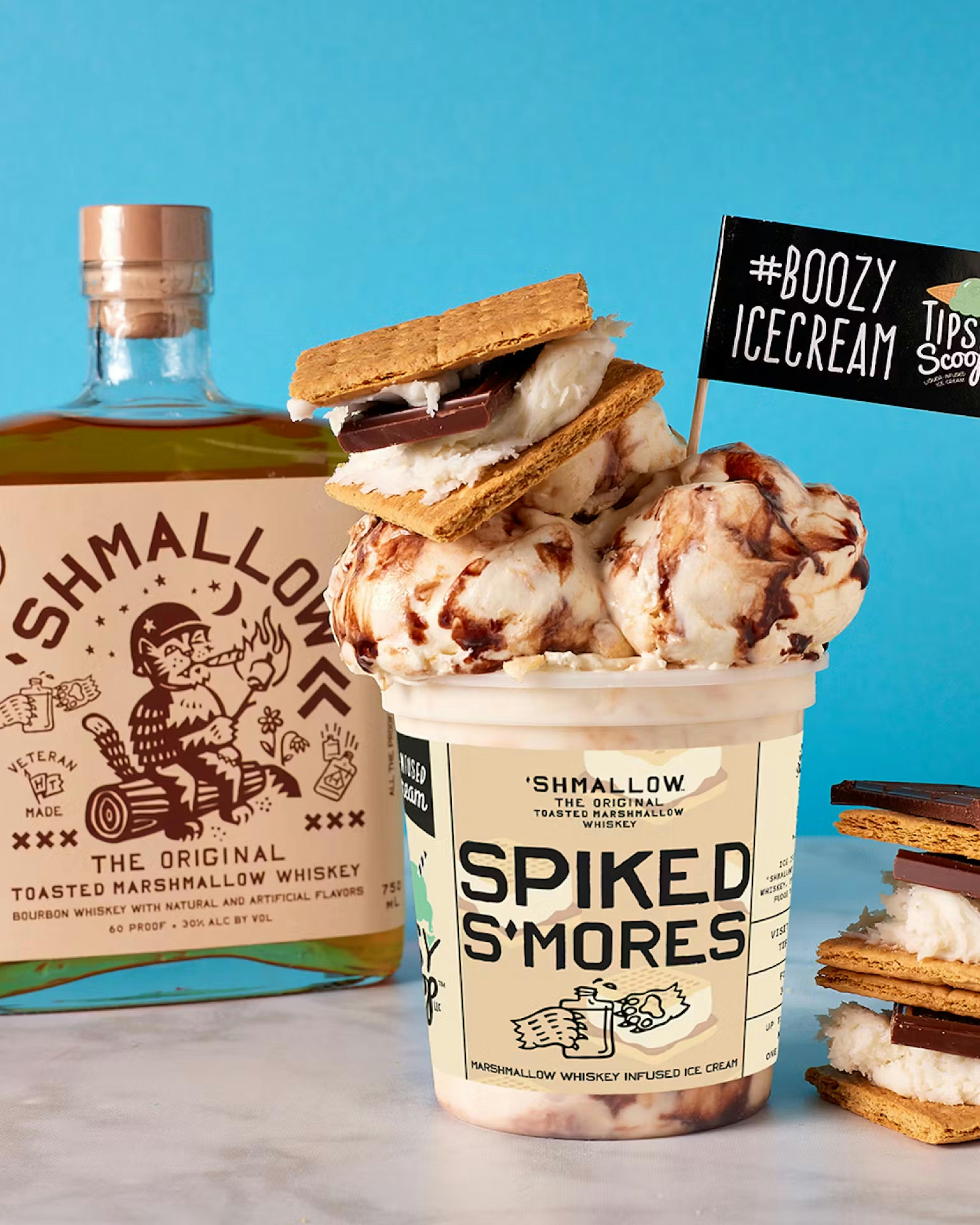 Spiked S’Mores Boozy Ice Cream