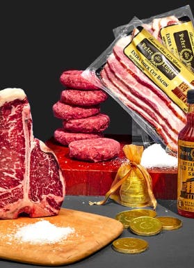 Porterhouse Steak, Burgers & Bacon