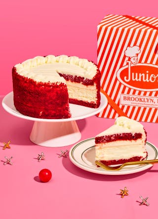 Junior's Cheesecake’s<br>Iconic Red Velvet Cheesecake