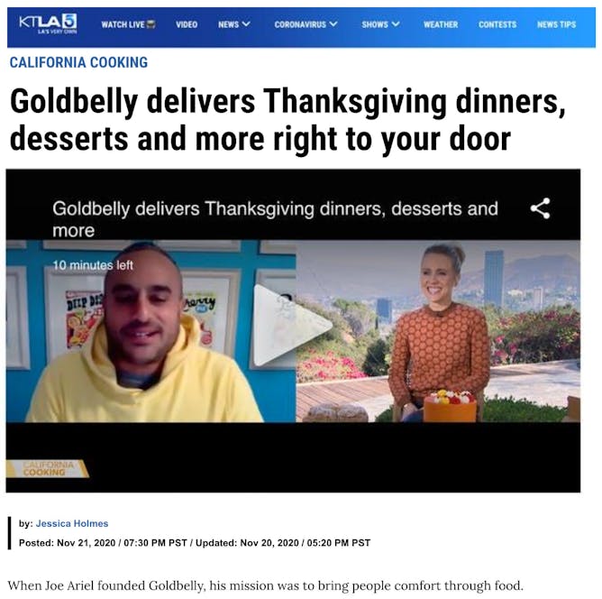 Goldbelly Delivers Iconic Dishes for Thanksgiving article thumbnail