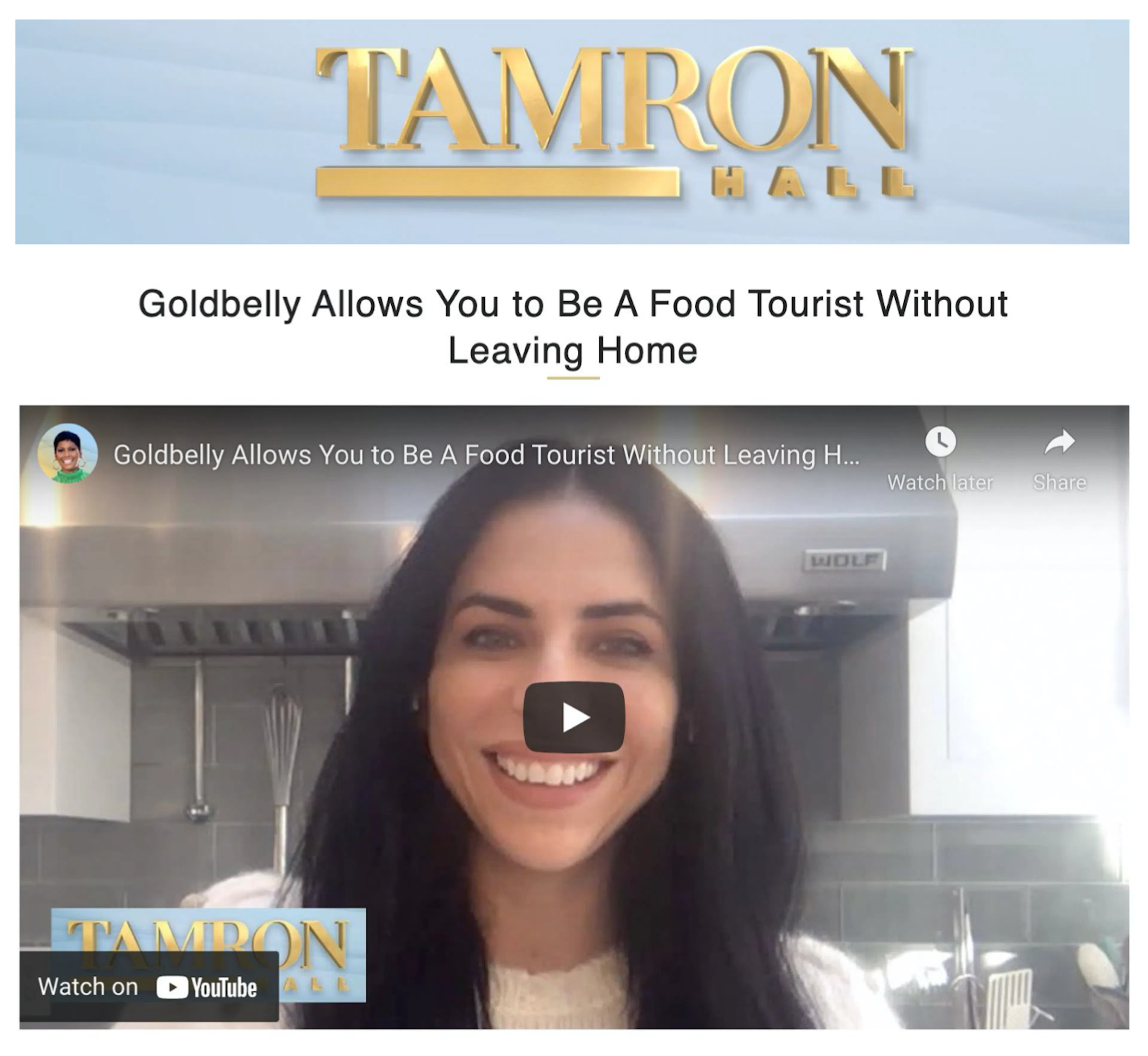 Goldbelly CPO Vanessa Ariel on Tamron Hall article thumbnail