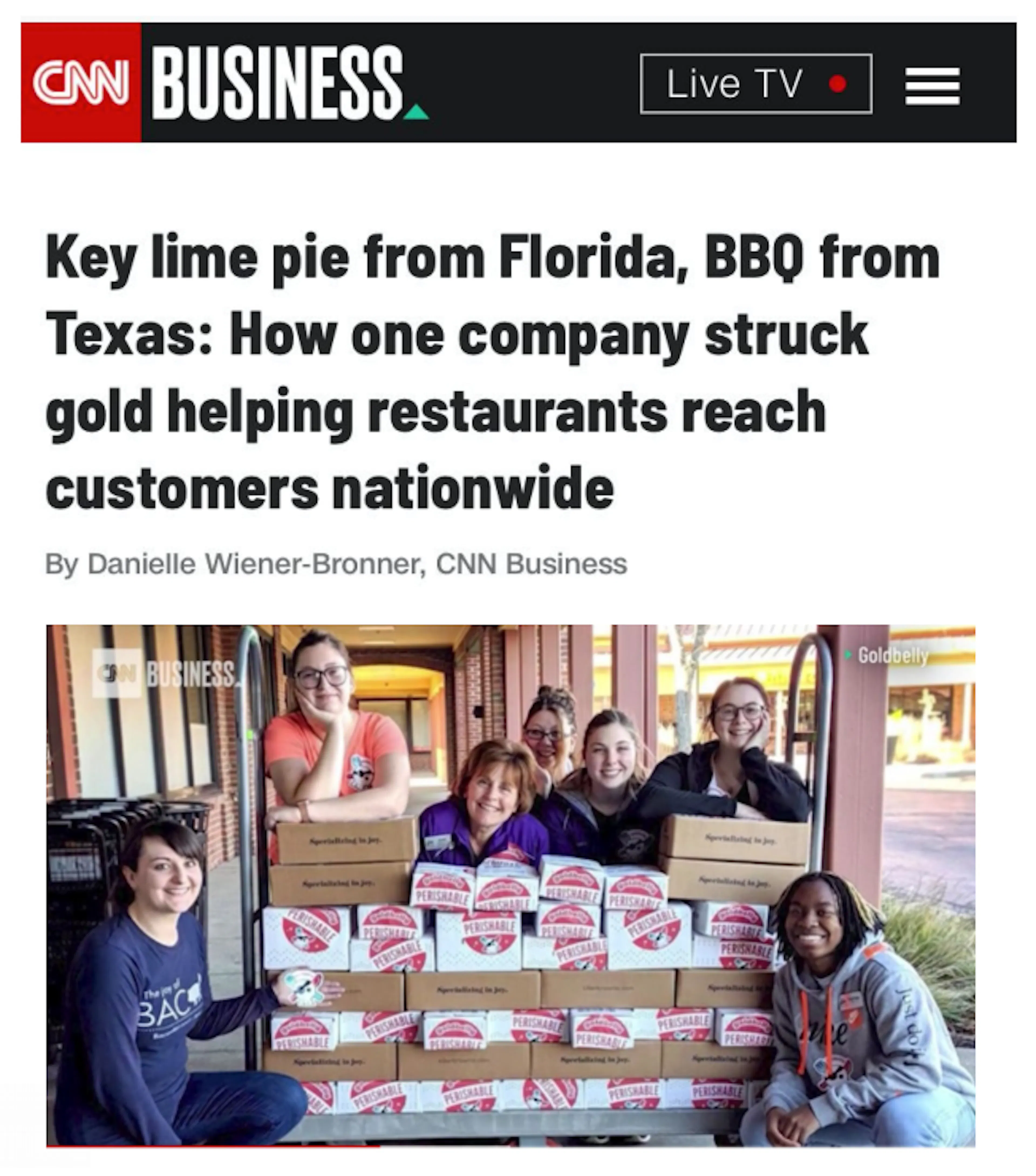 Goldbelly Doubles Its Restaurant Count in 2020 article thumbnail