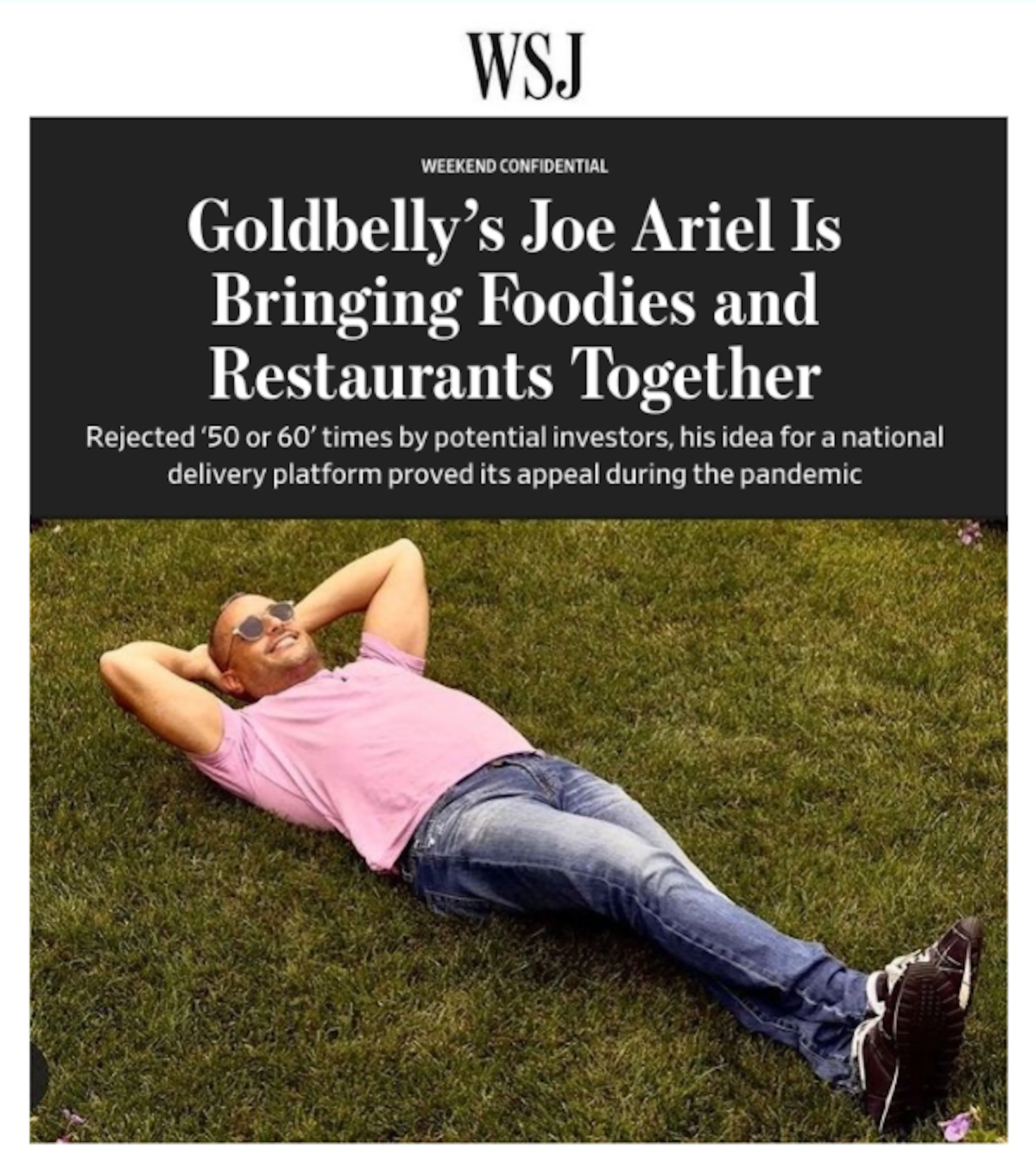 Joe Ariel Profiled in WSJ article thumbnail