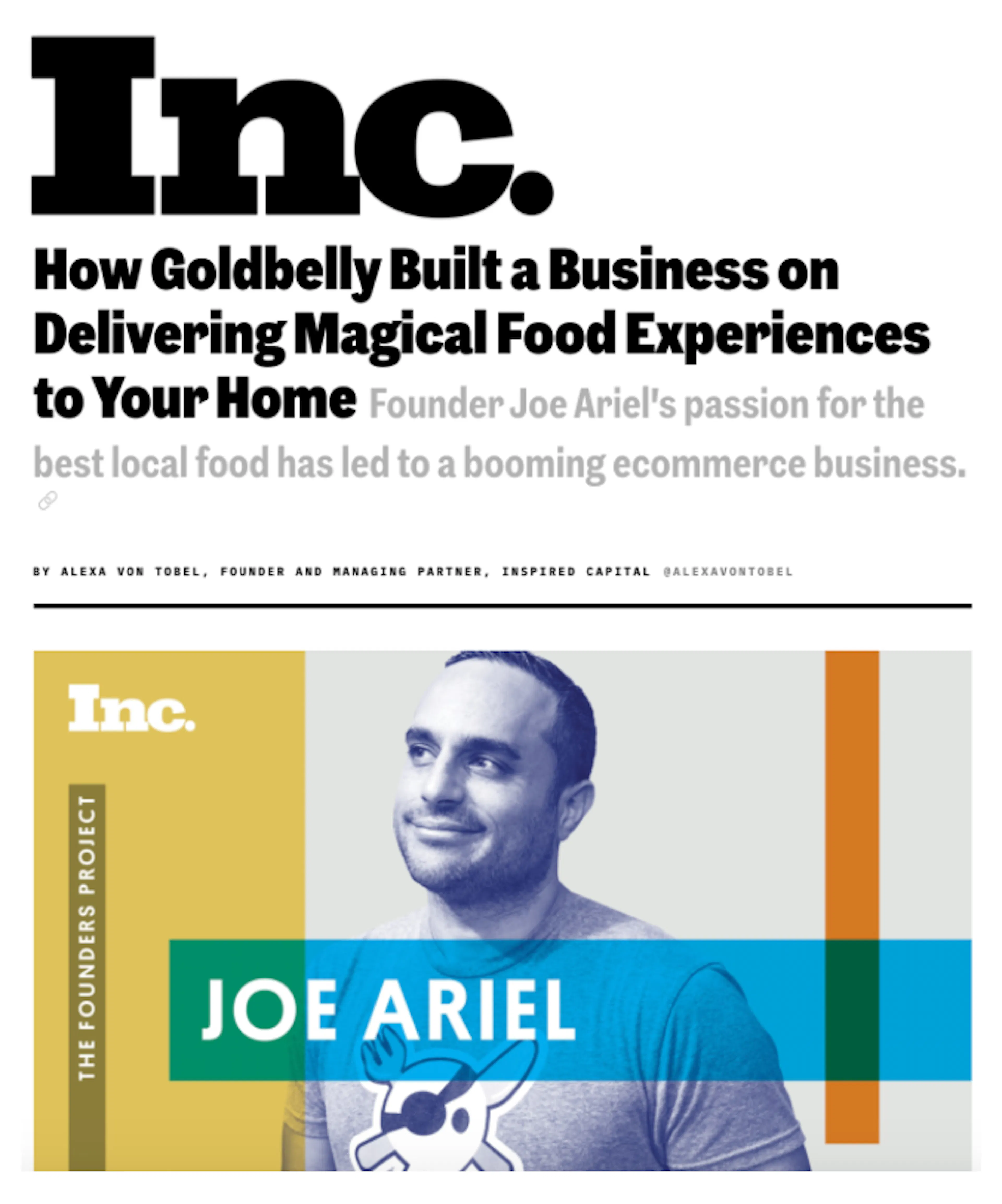 Joe Ariel on Inc.'s Podcast article thumbnail
