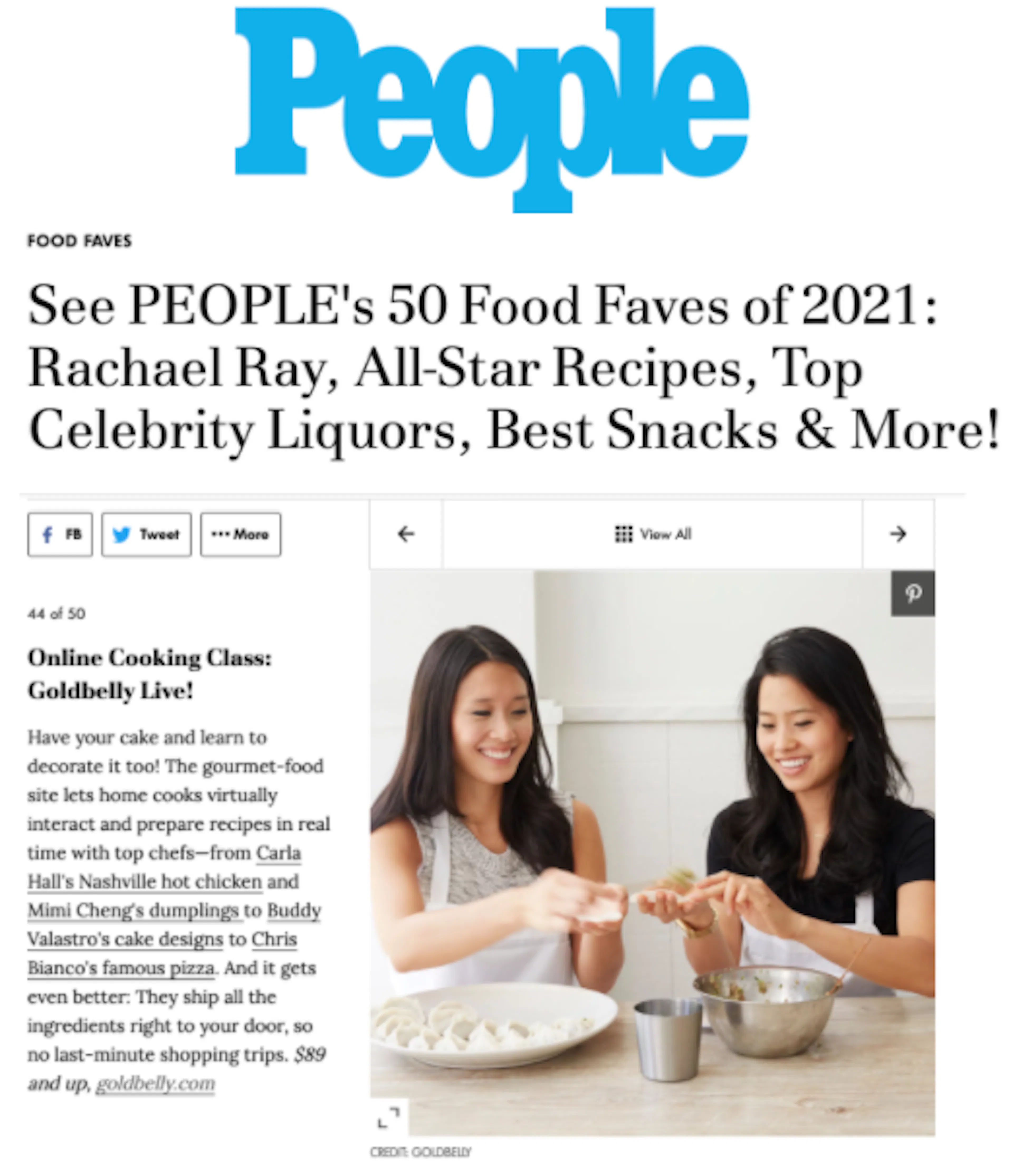 Goldbelly LIVE! One of People's 50 Food Faves article thumbnail