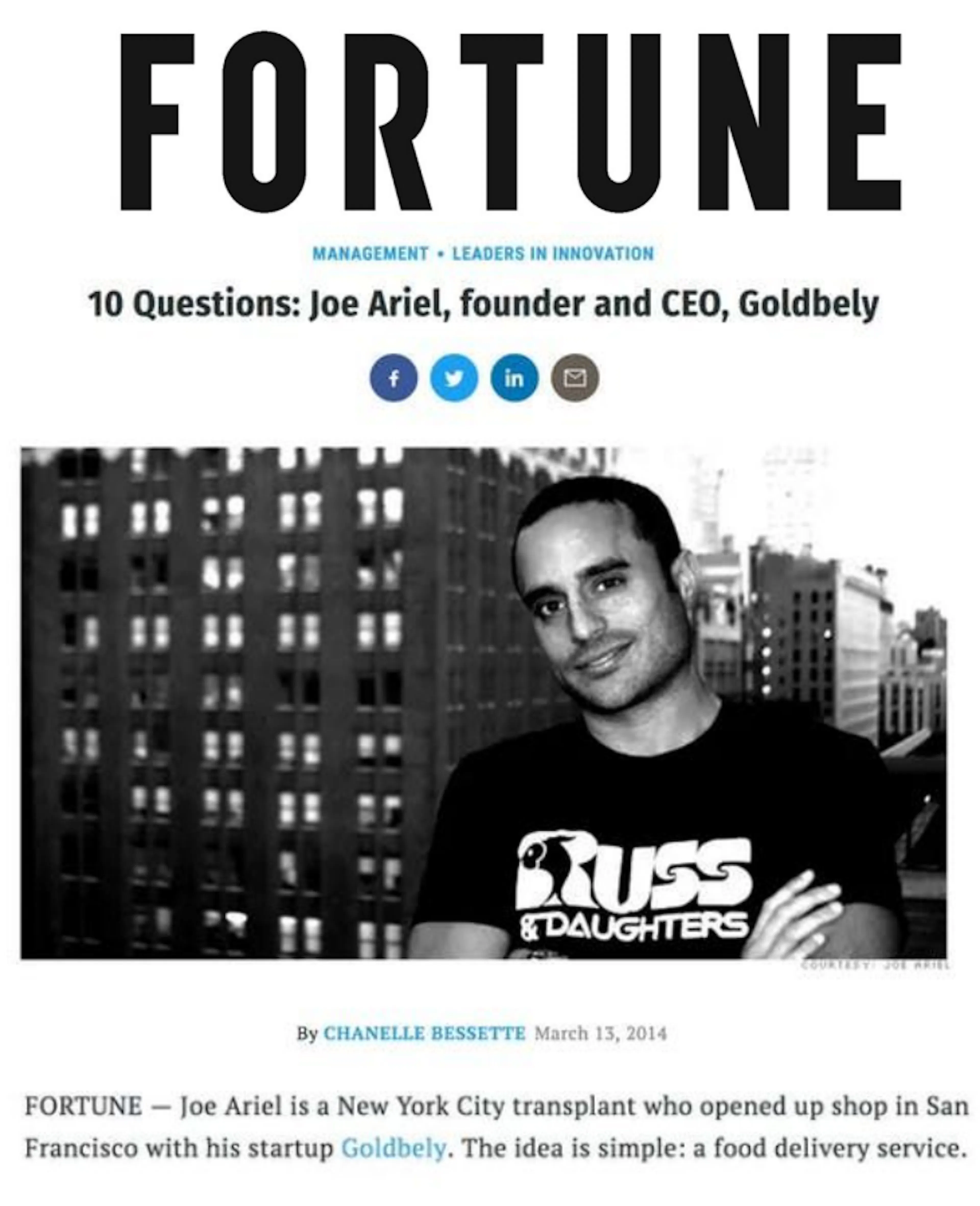 Q&A With Goldbelly Founder & CEO Joe Ariel article thumbnail