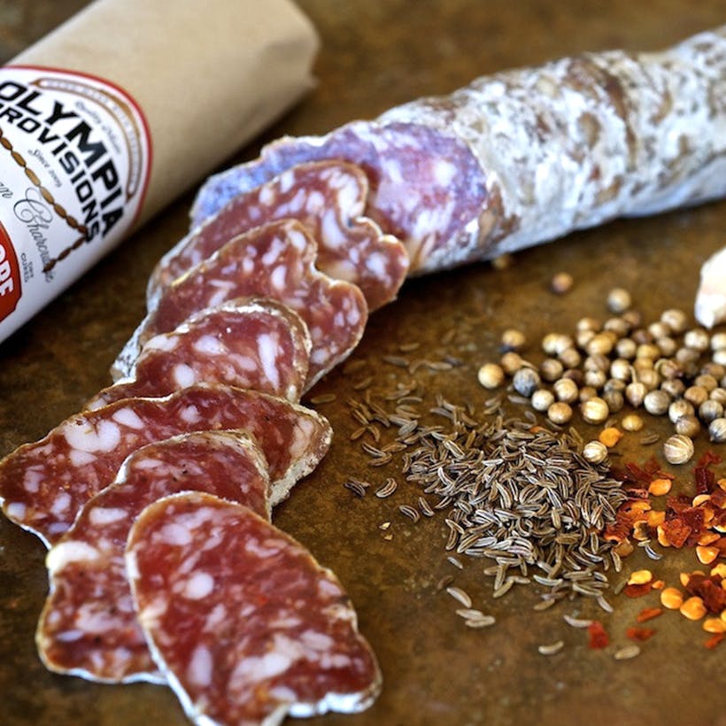 Italian Salami Sampler with Red Gift Box by Olympia Provisions Goldbelly