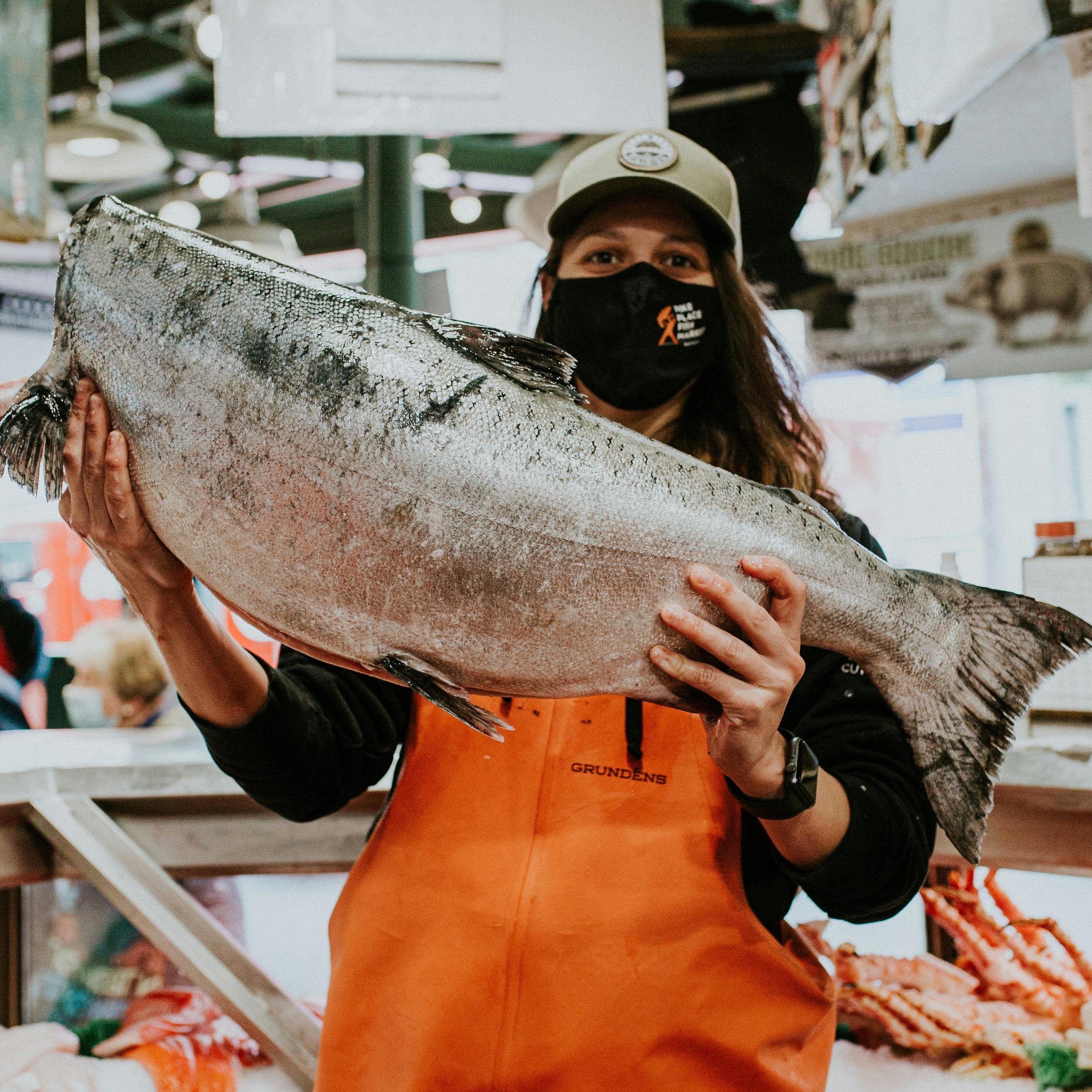 Copper River King Salmon Whole Fish, Fresh, Wild 10 lbs by Pike Place