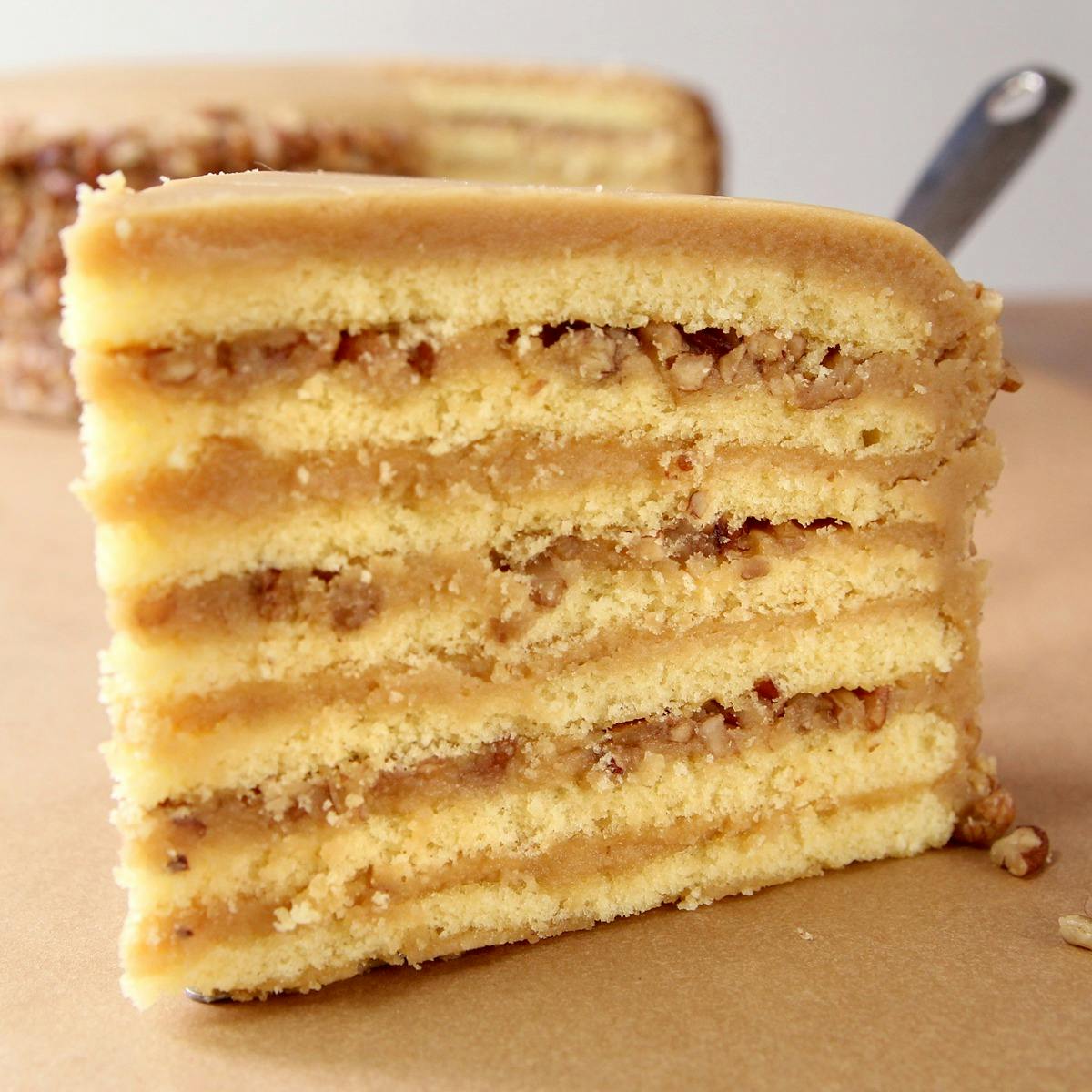 7 Layer Caramel Praline Cake by Caroline's Cakes Goldbelly