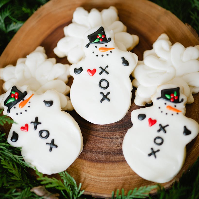 Snowman & Snowflake Christmas Sugar Cookies
