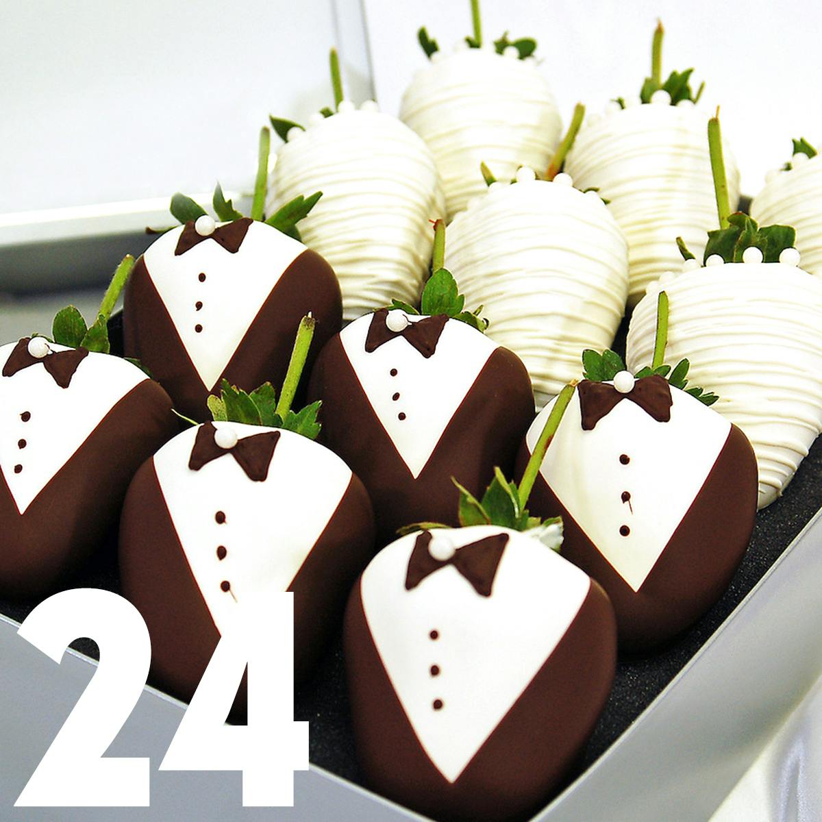 Wedding Chocolate Strawberries 24 Pack by The Chocolate
