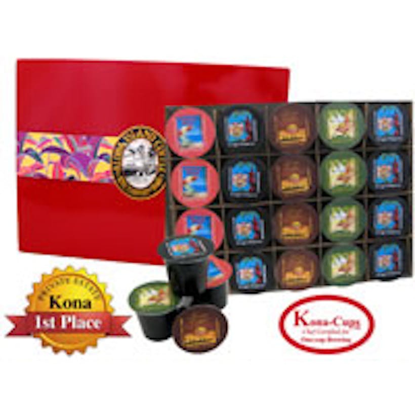 Kona and Kona Hawaiian Coffee Gift of Single-Serve Cups