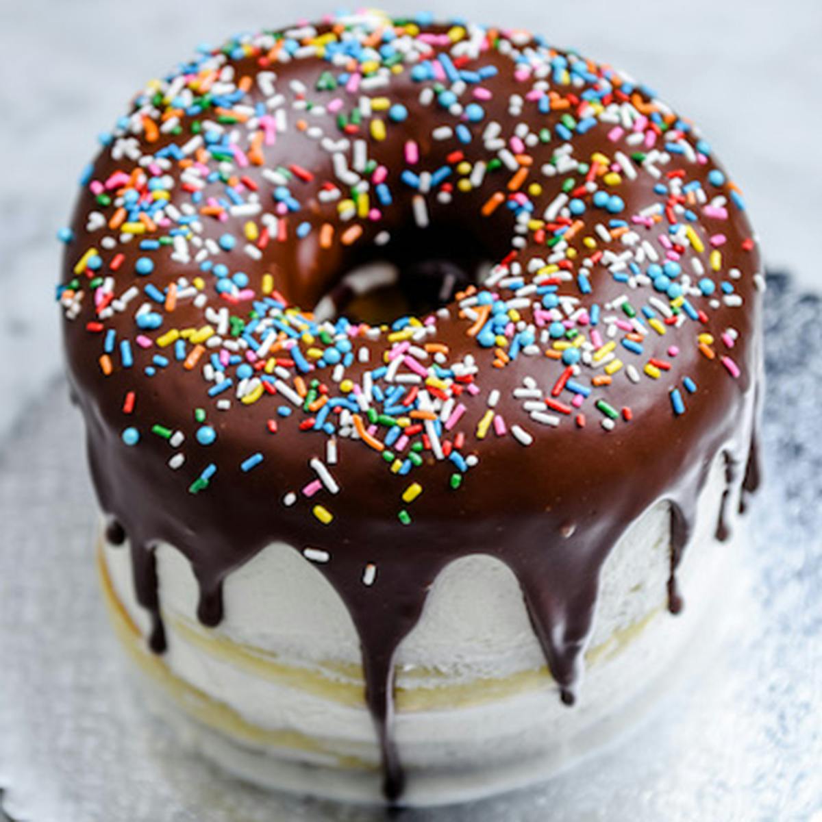 Chocolate Jumbo Donut Cake By Angel Food Bakery Goldbelly