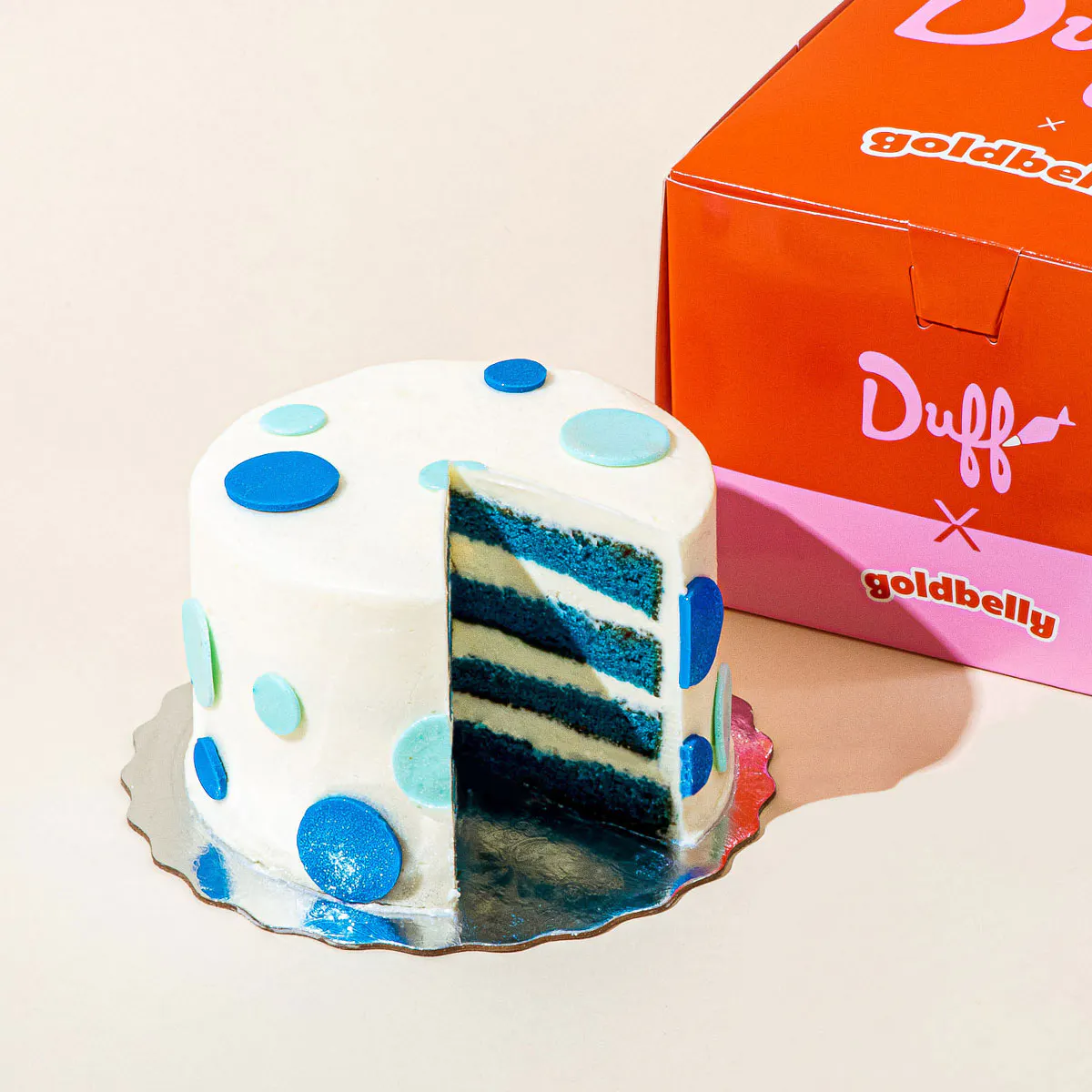 Blue Polka Dot Layer Cake By Duff Goldman Goldbelly
