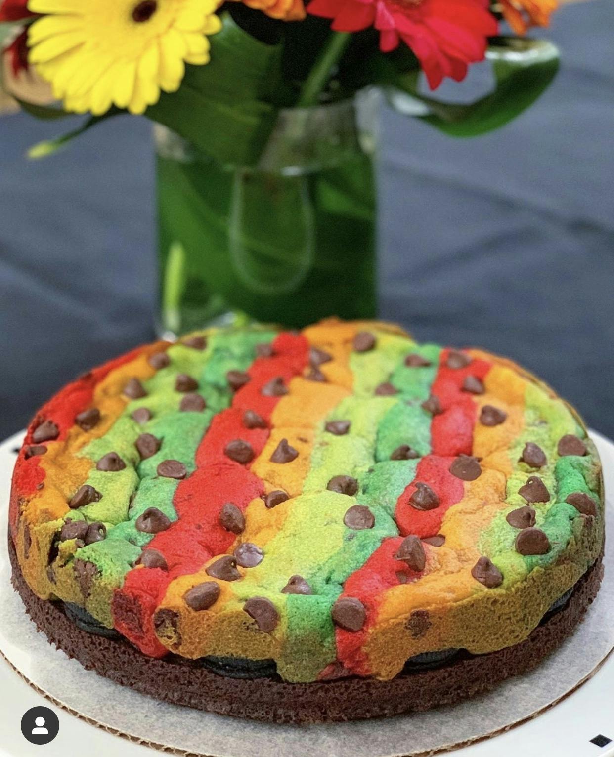 Thanksgiving Giant Brownie Oreo Rainbow Cookie Cake by