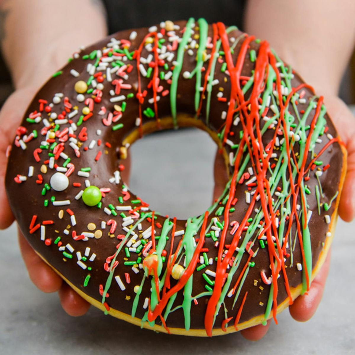 Holiday Jumbo Donut by Angel Food Bakery Goldbelly