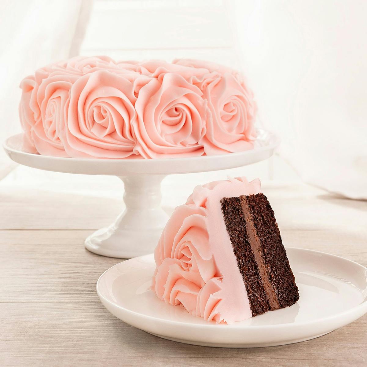 Pink Rose Chocolate 2Layer Cake by We Take the Cake