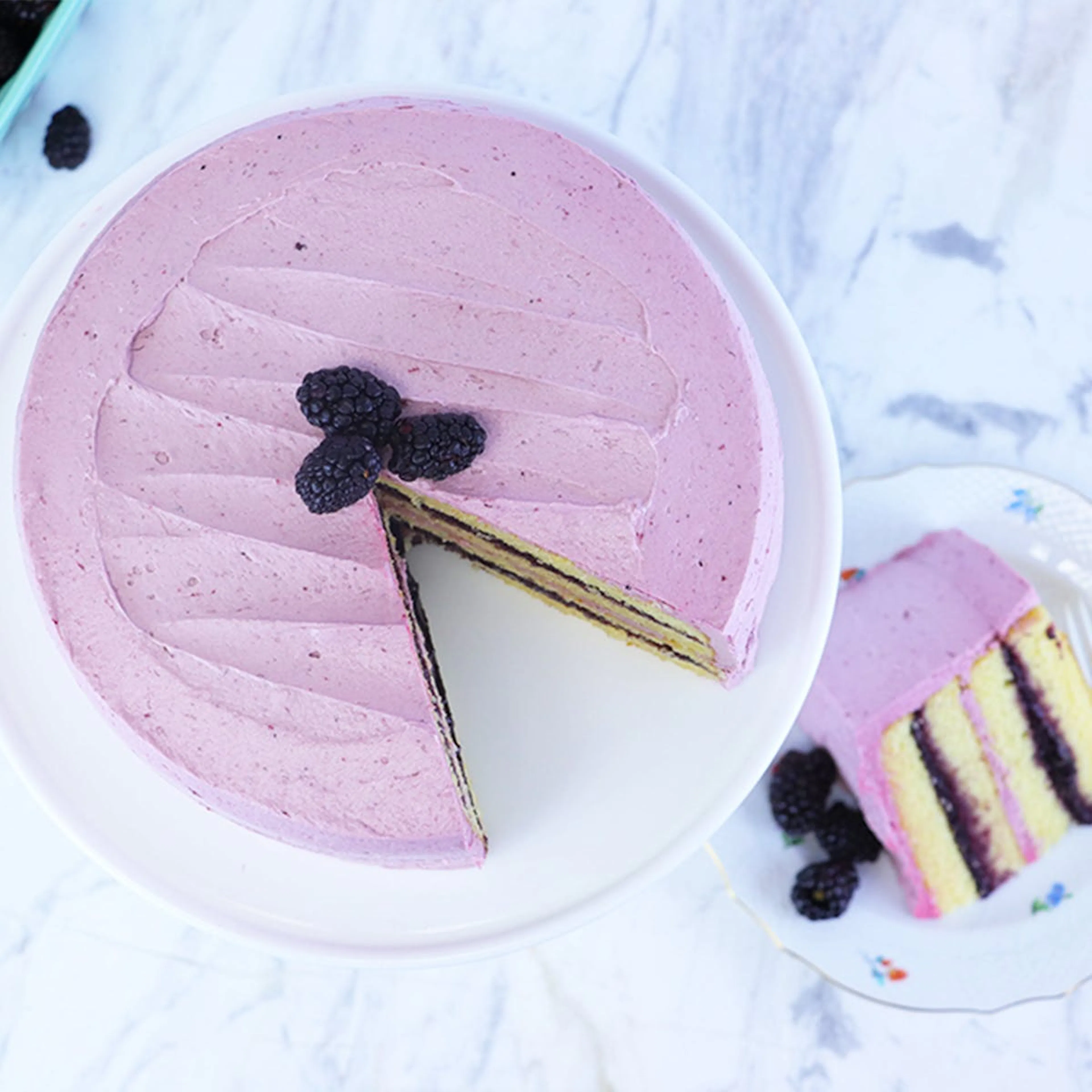 Blackberry Lime Cake by Caroline's Cakes