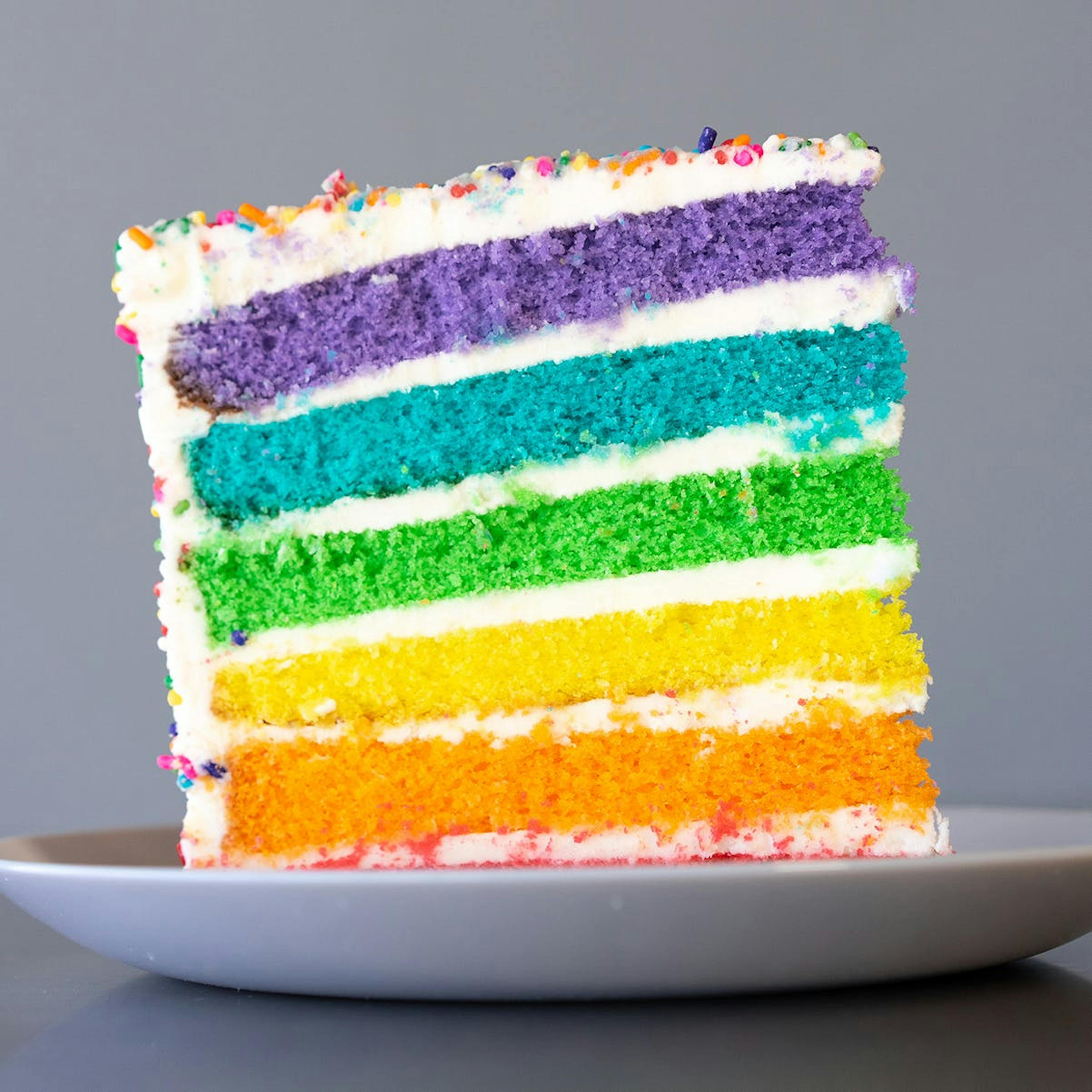 Rainbow Cake Pre-Sliced - 8 Slices by Carlo's Bakery - Alternate image 1