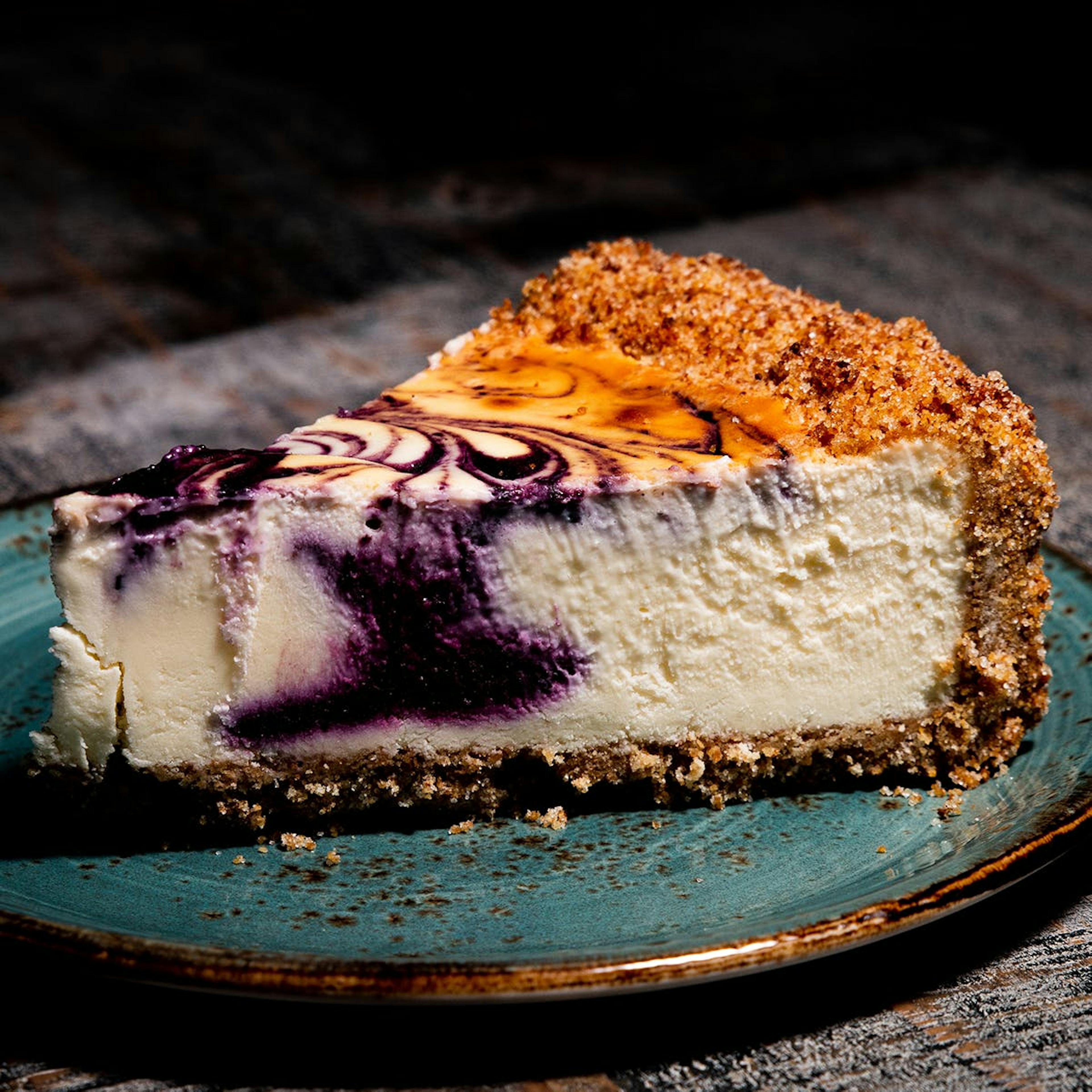 Blueberry Swirl Cheesecake by Cotton Blues Cheesecake Company