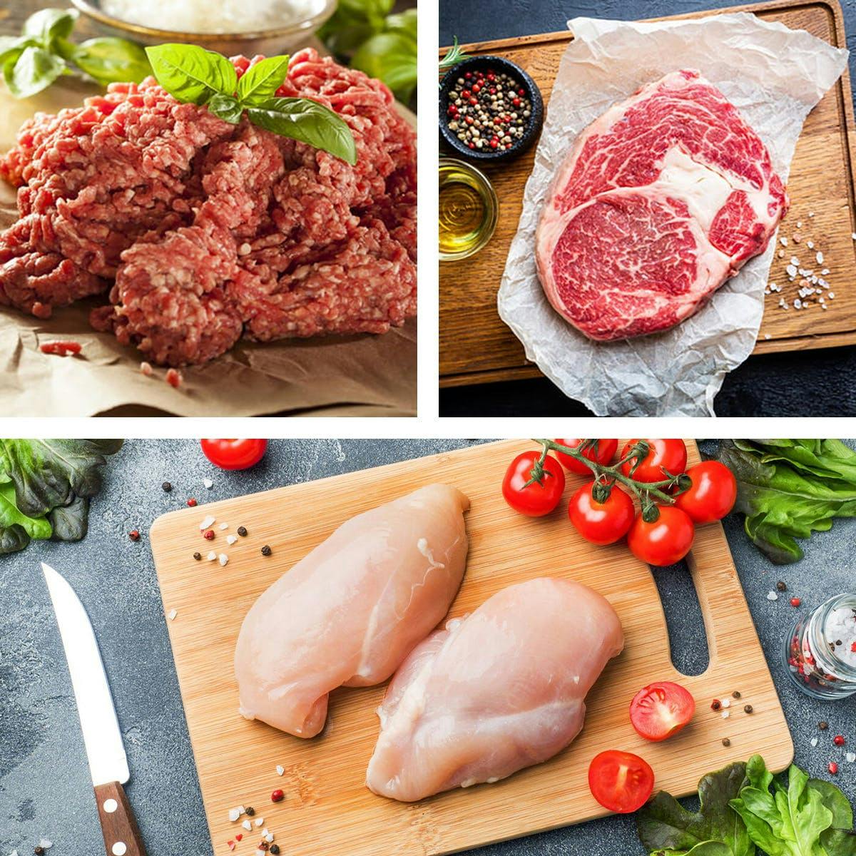 Kosher Chicken Breast, Ribeye, & Ground Beef Combo by Charm City Kosher