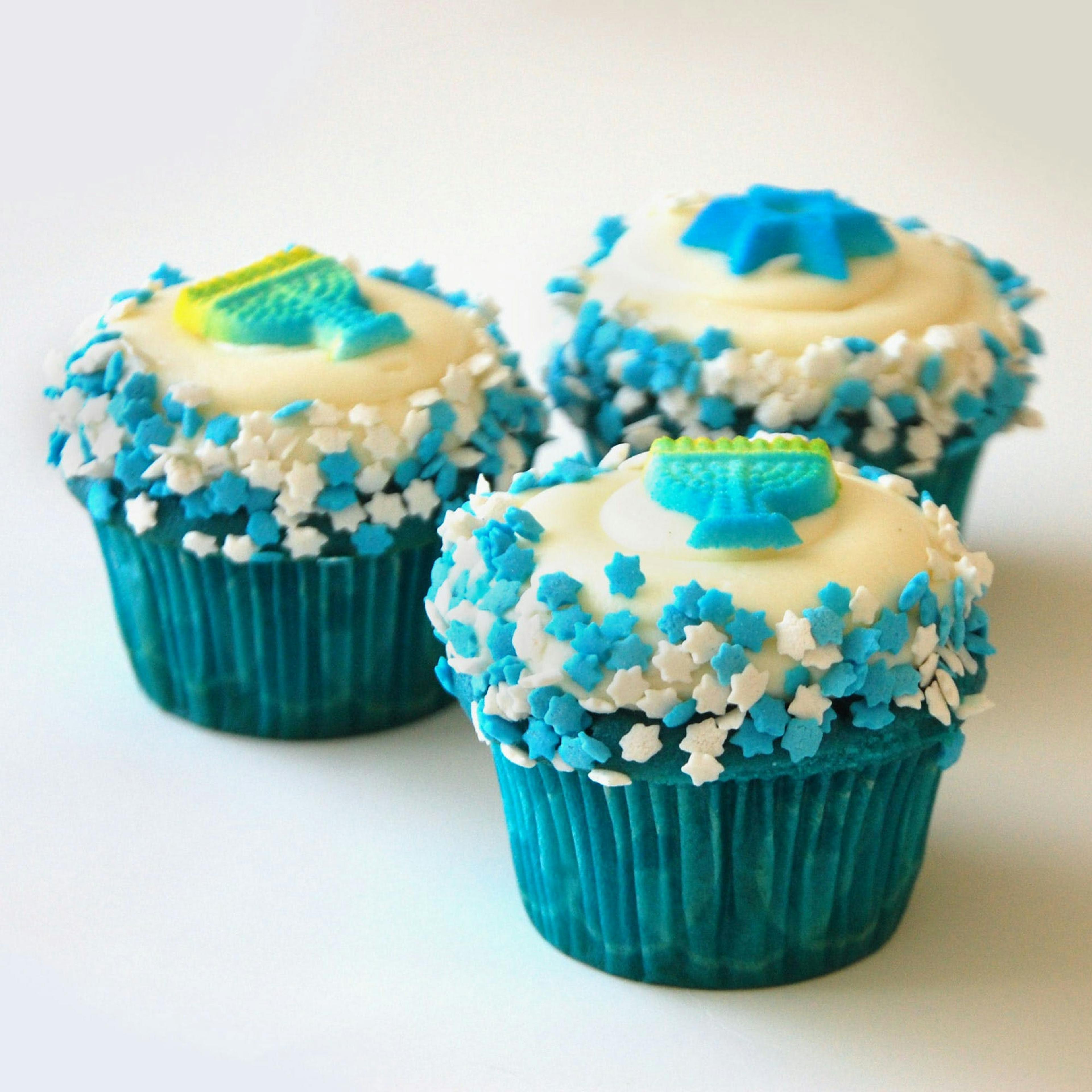Hanukkah Blue Velvet Cupcakes - 12 Pack by Carousel Cakes