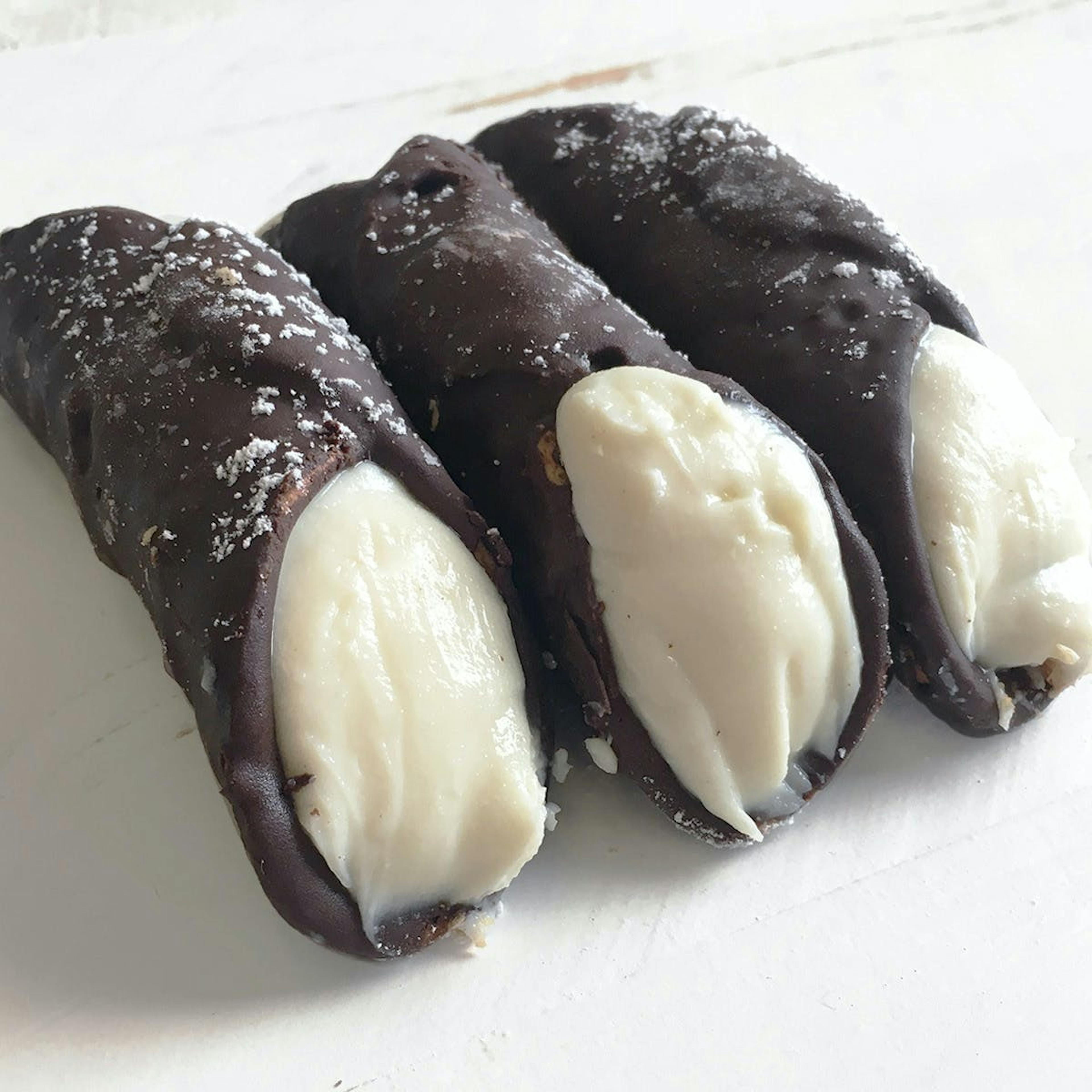 6 Filled Large Plain Cannoli + 6 Filled Hand Dipped Belgian Chocolate Cannoli by Ferrara Bakery - Alternate image 1
