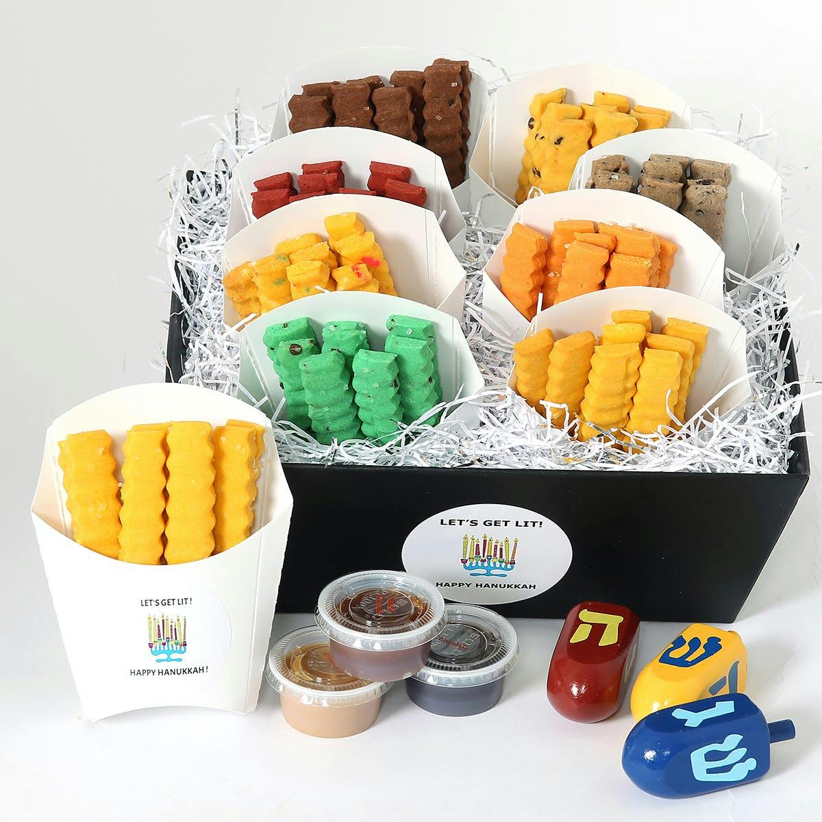 Hanukkah Cookie Fries Gift Basket – 8 Cartons by The Cookie Joint