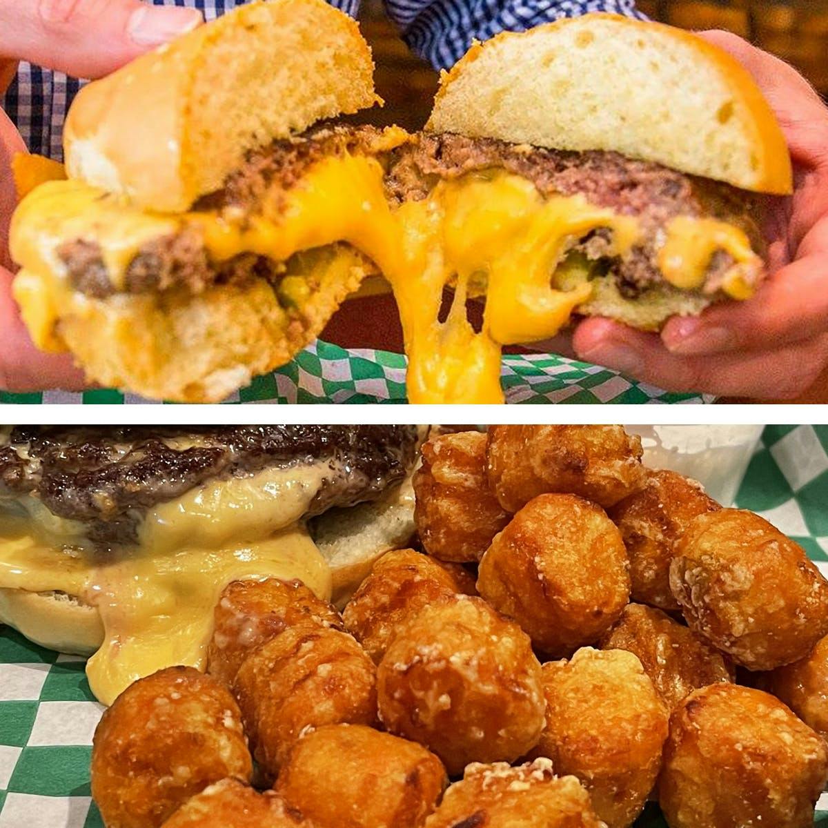 Classic Juicy Lucy Burgers + Sweet Potato Puffs - 4 Pack by 5-8 Club - Alternate image 1
