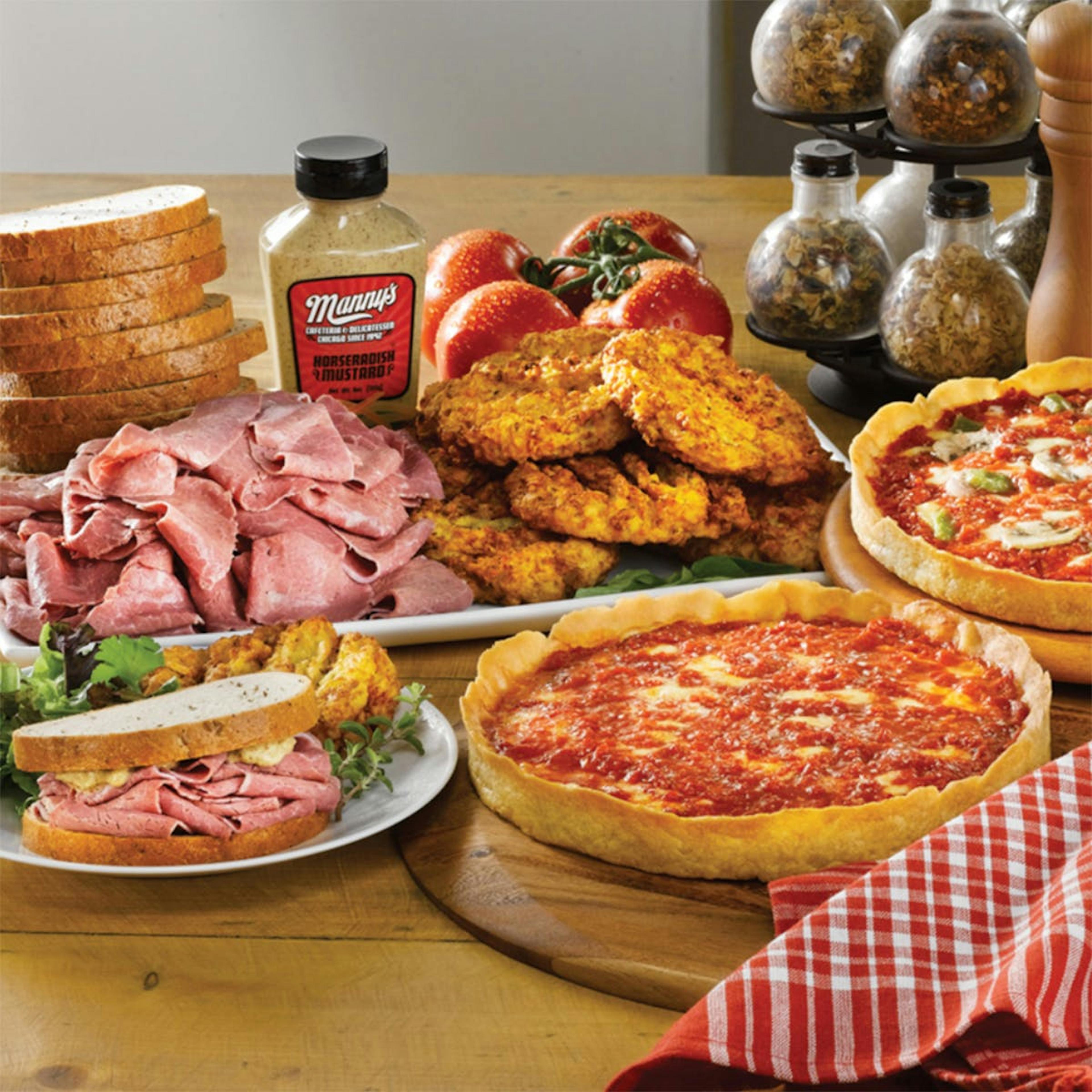 2 Lou Malnati's Pizzas + Manny's Corned Beef Kit by Manny's Deli