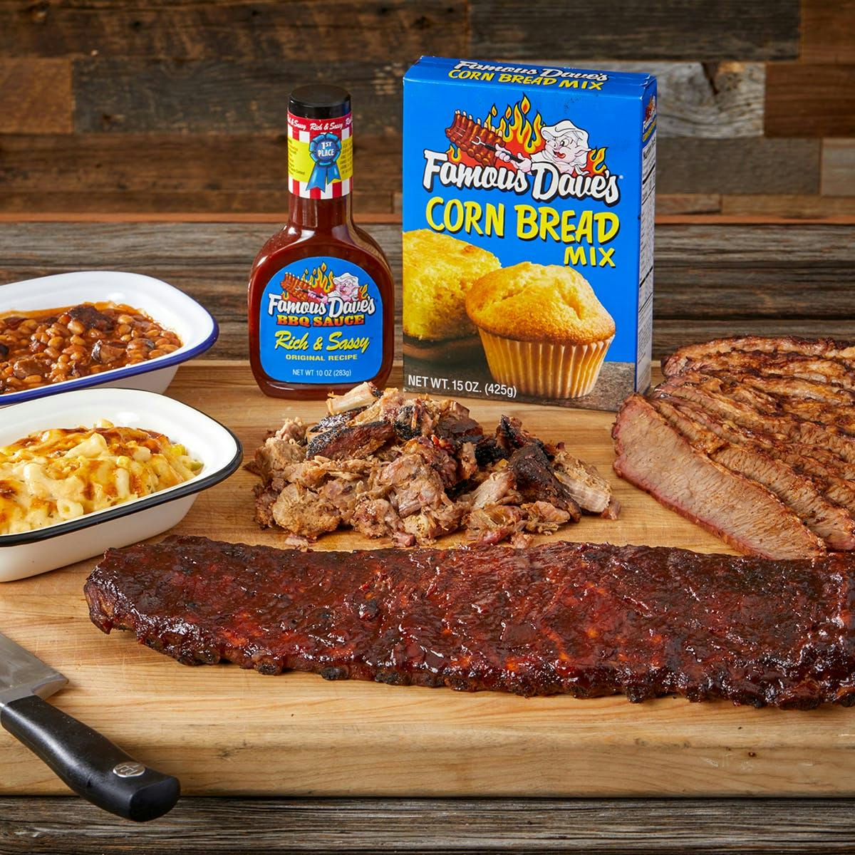 Big BBQ Combo Dinner Kit for 8 by Famous Dave s - Goldbelly