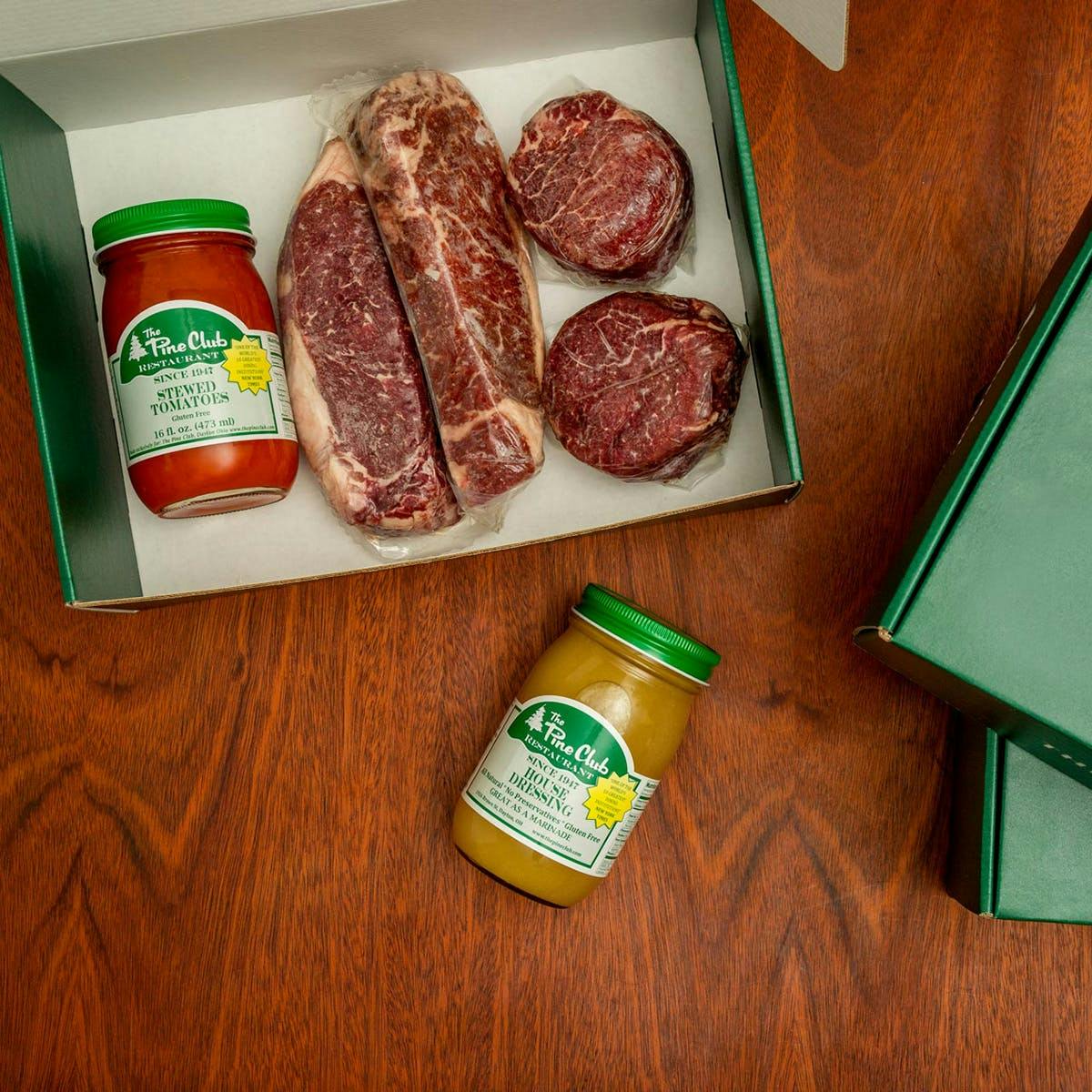 Strip Steak & Filet Mignon Gift Box for 4 by The Pine Club