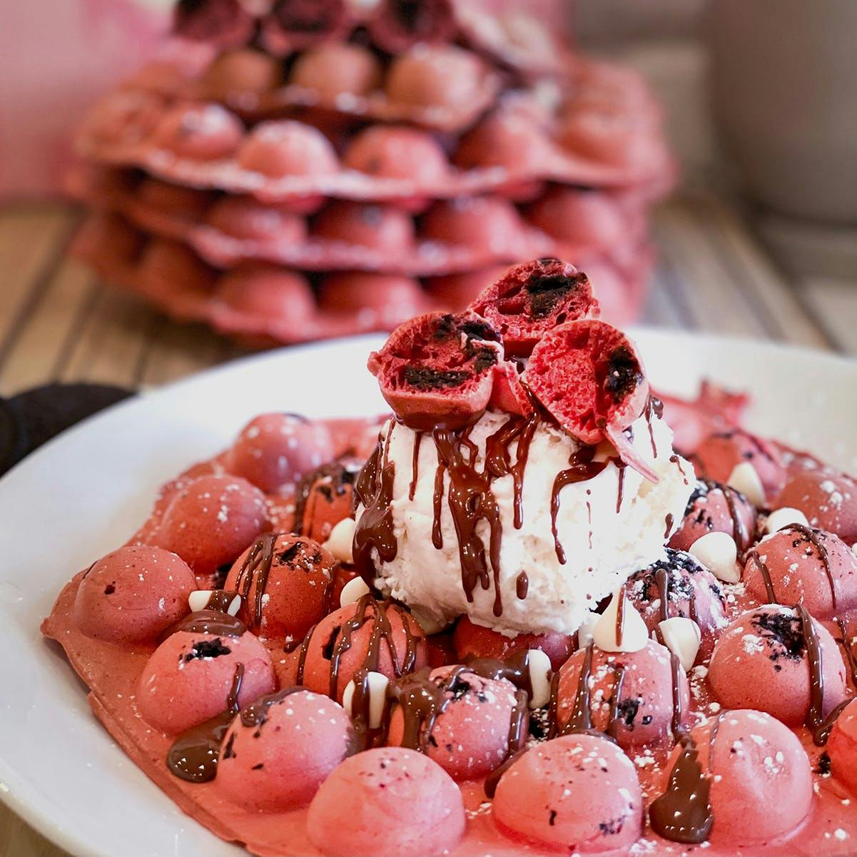 Valentine's Day Red Velvet Oreo Bubble Waffles - 8 Pack by New Territories - Alternate image 2