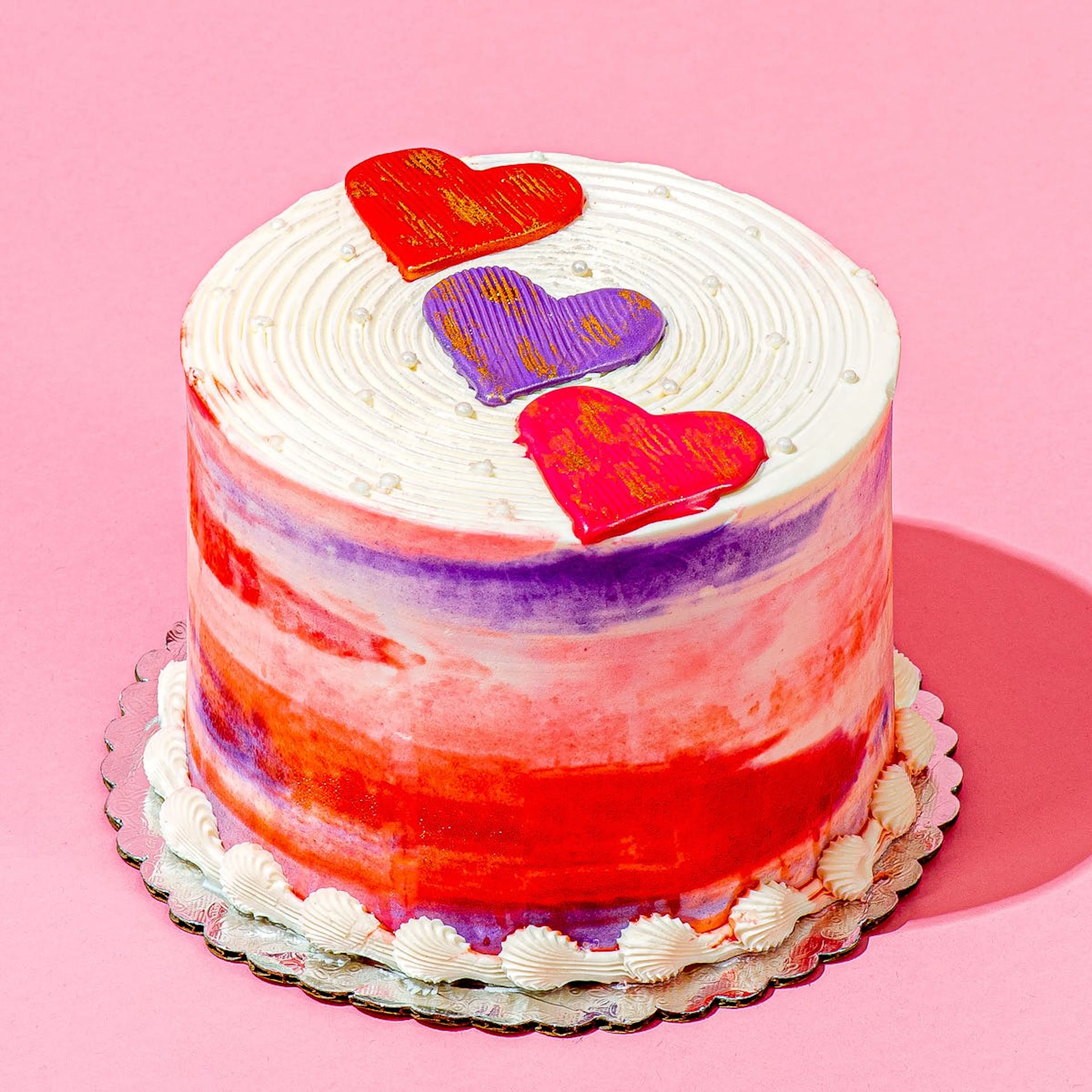 Valentine's Day Watercolor Cake by Sweetie Pies Bakery
