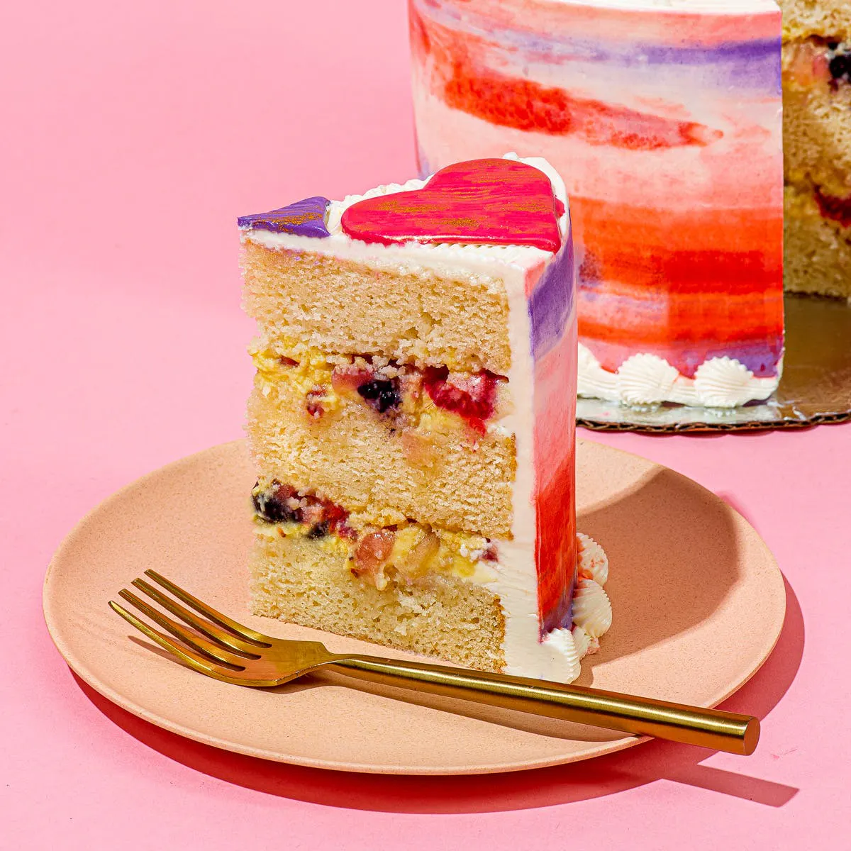Valentine's Day Watercolor Cake by Sweetie Pies Bakery - Alternate image 1