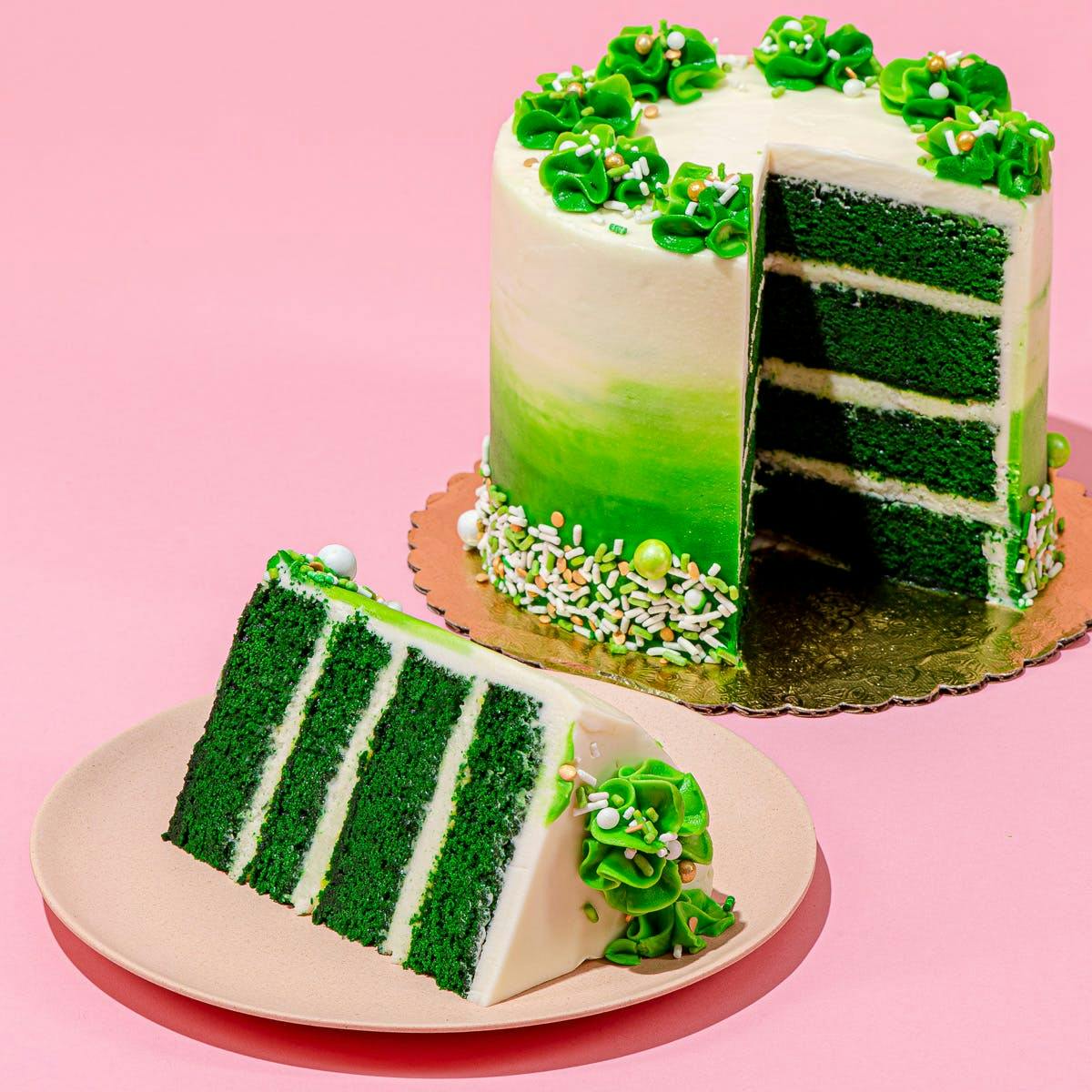 Lucky Leprechaun Green Cake Sprinkles Edible Gold Stars Vegan Gluten Free  Halal