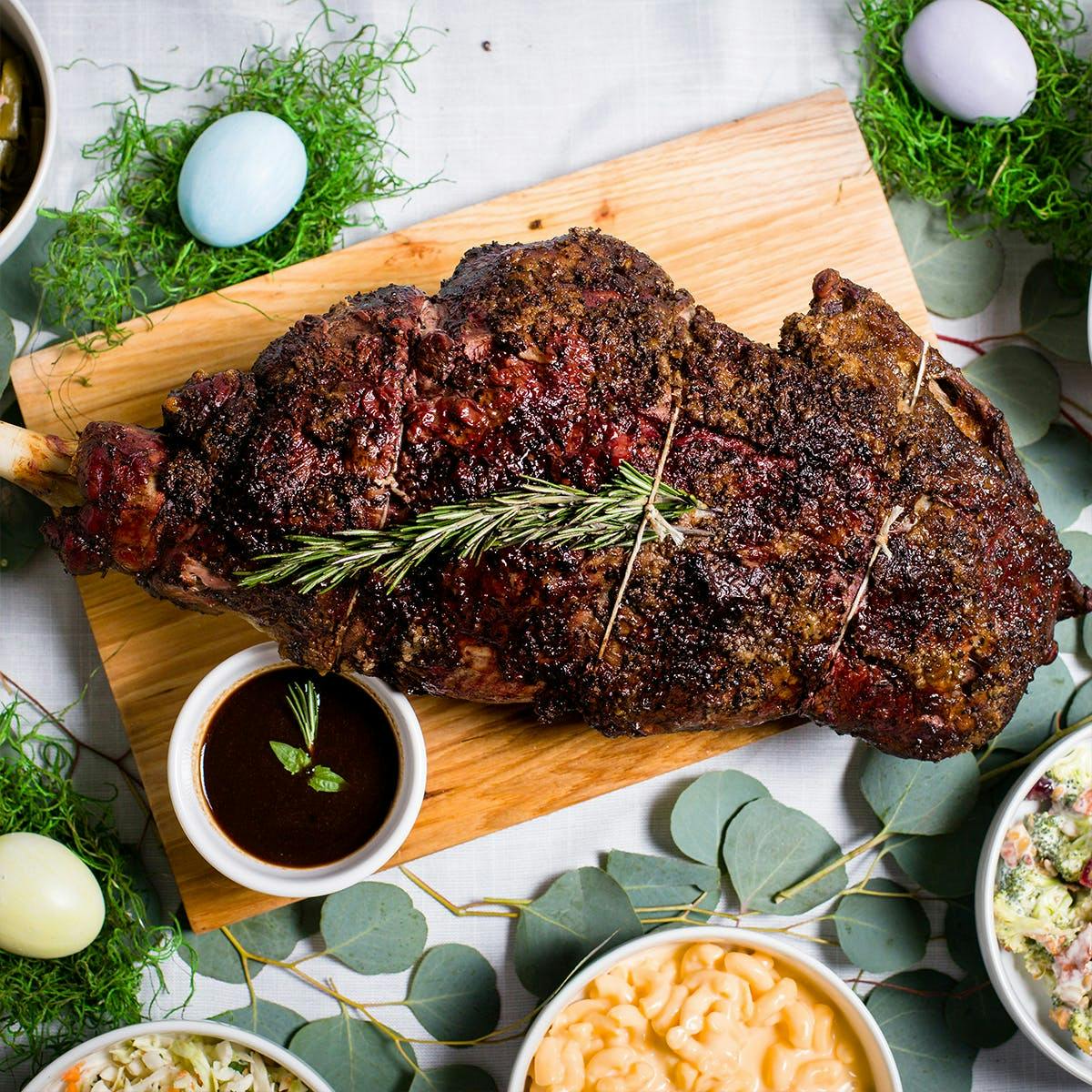 Smoked Leg of Lamb with Mint Demi Glace - 10 lbs. by 4 Rivers Smokehouse