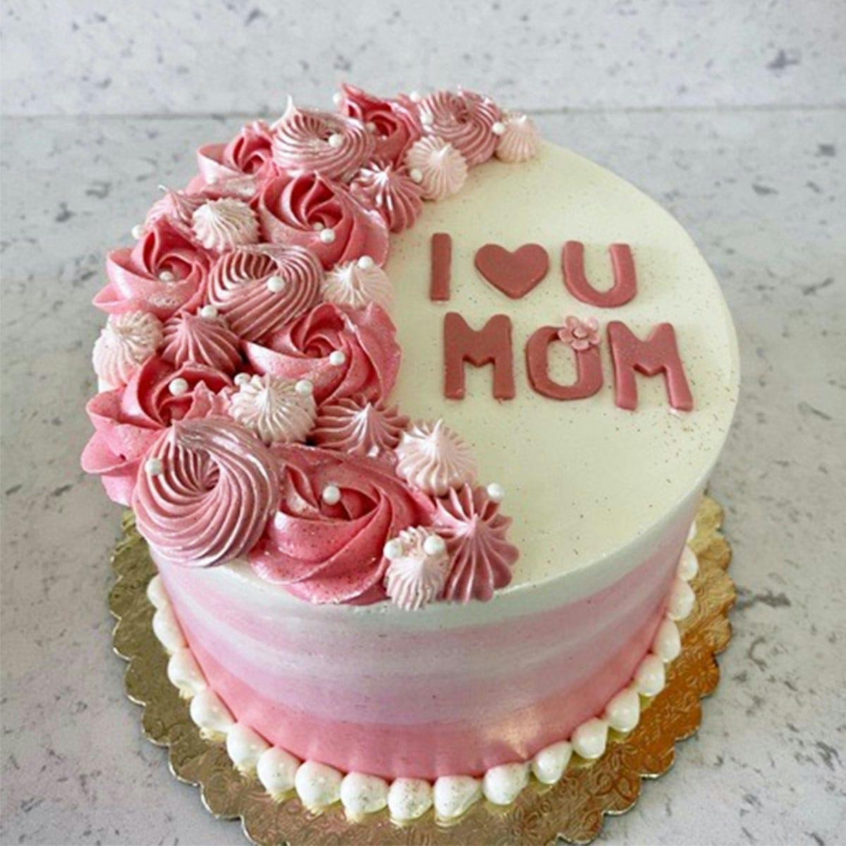 Mother's Day | Elegant Pink Rose Mom's Cake – Blissful Moon Bakery