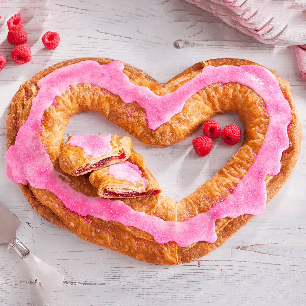 Mother's Day Raspberry Heart Kringle - 2 Pack by O&H Danish Bakery