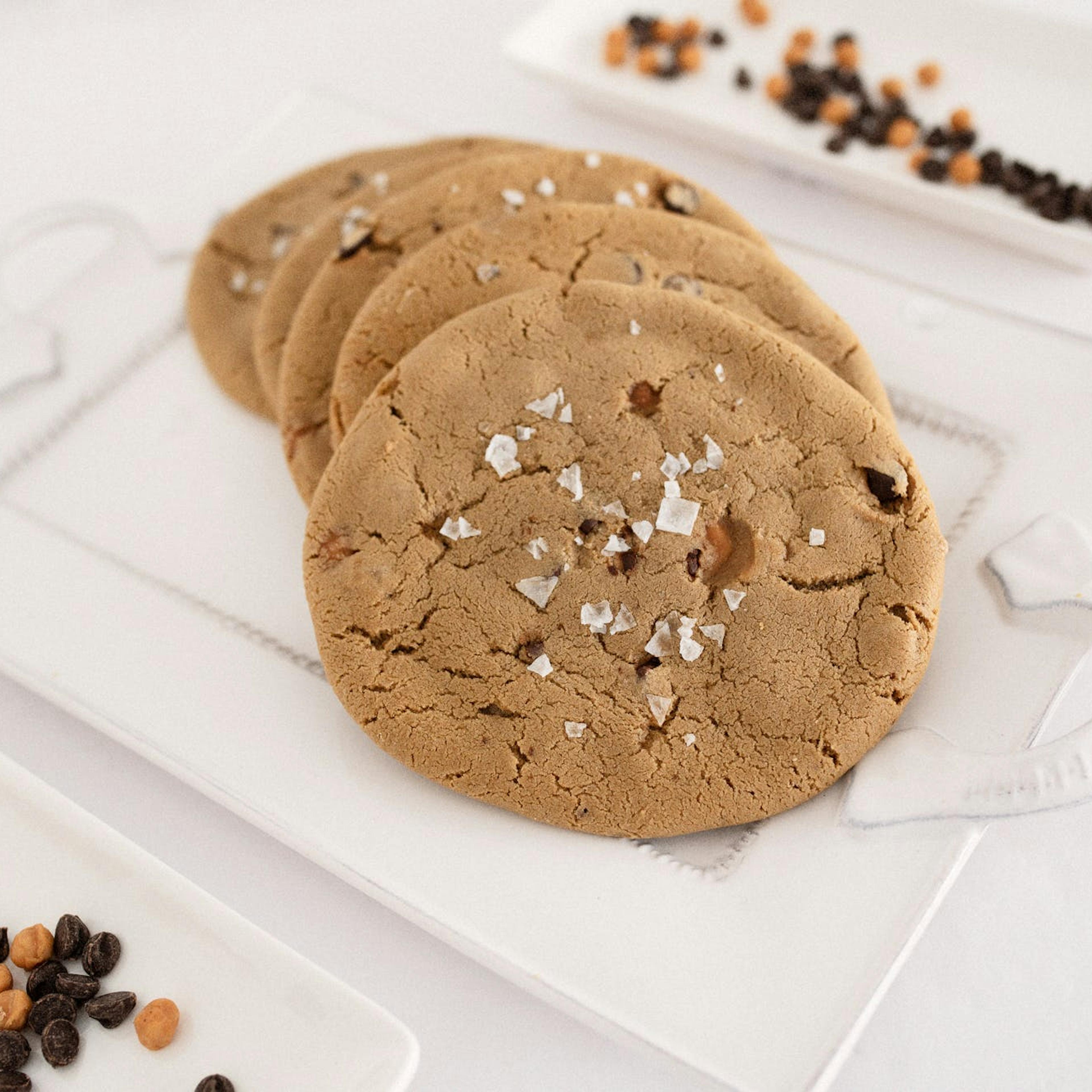 GIANT Sea Salt Caramel Chocolate Chip Cookies - 5 Pack by T-Rex Cookie Company - Alternate image 1