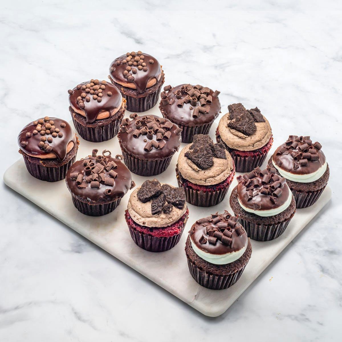 Chocolate Lovers Mini Cupcakes - 1 Dozen by Misha's Cupcakes