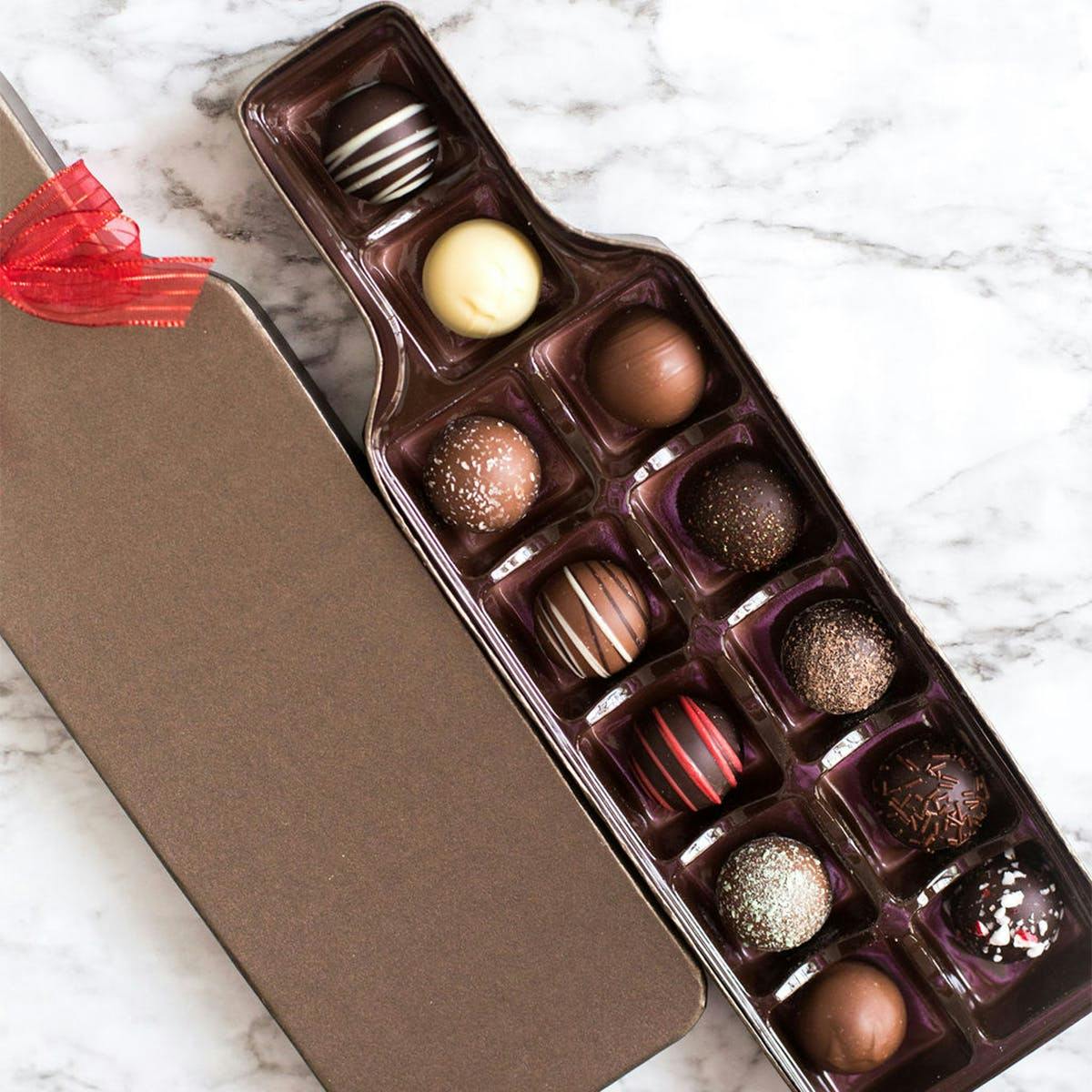 undefined | Wine Bottle Truffle Box - Box of 12 From Sugar Plum (Customer Reviews)