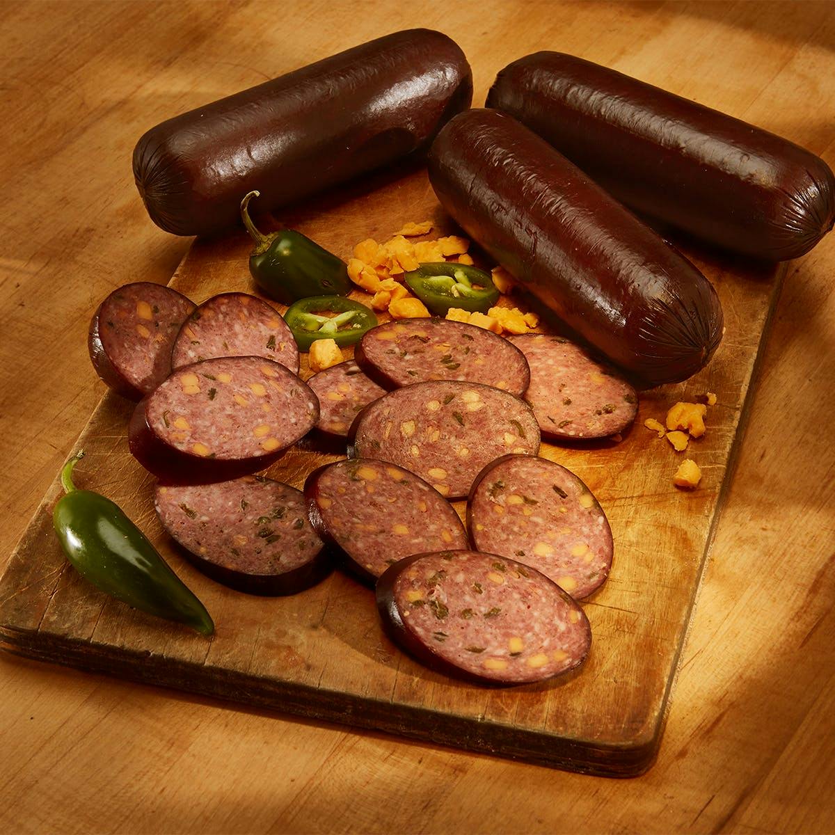 Jalapeño Cheddar Beef Summer Sausage 3 Pack by Alewel's Country Meats