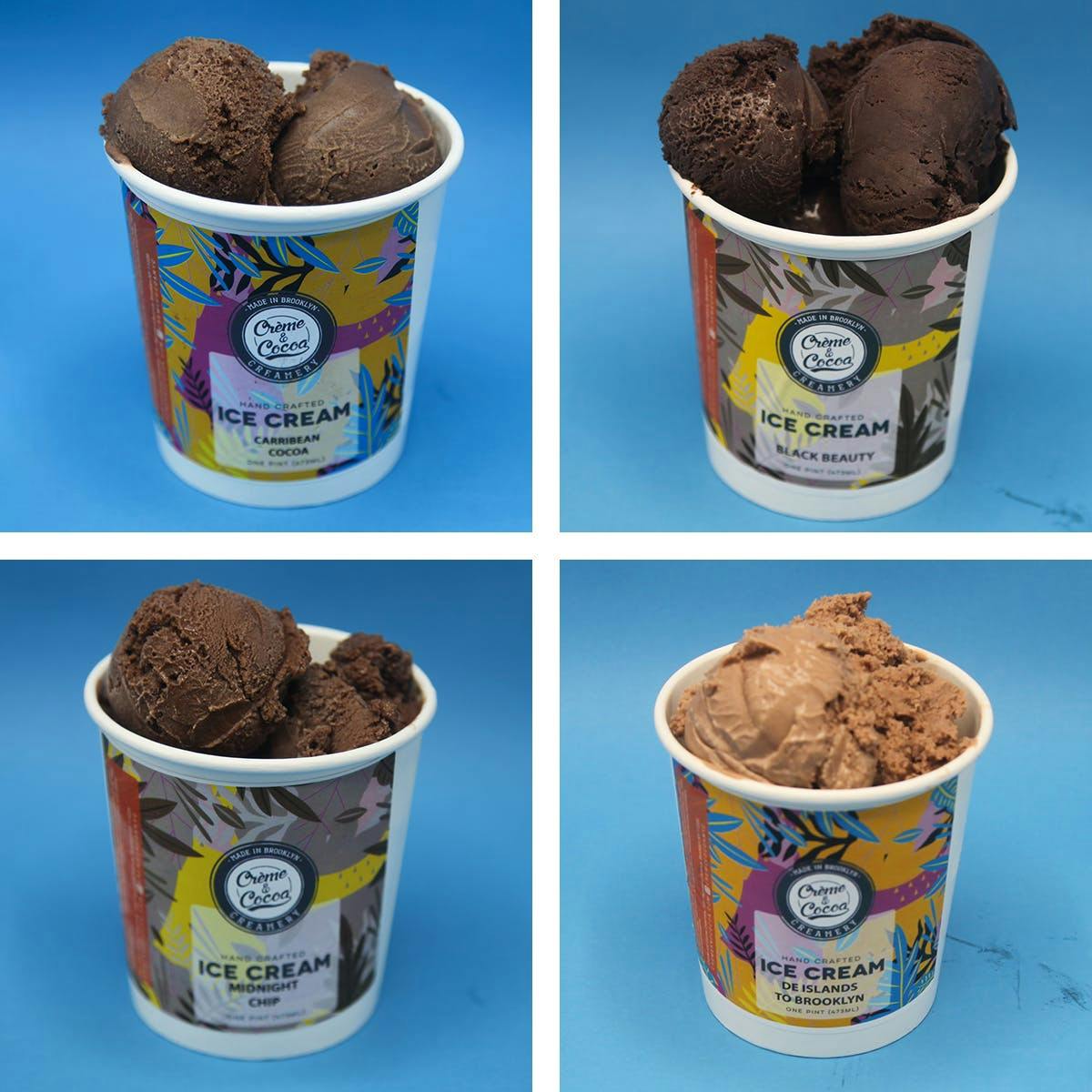 Chocolate Lovers Ice Cream Collection - 4 Pints by Creme and Cocoa Creamery