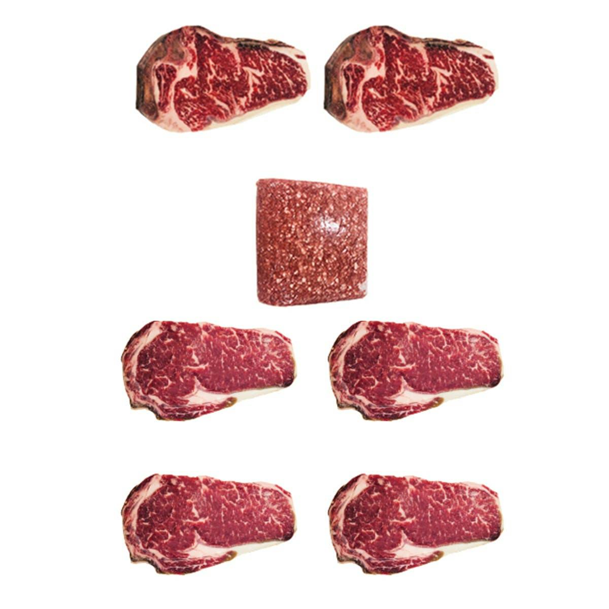 STK Premium - 2 Strip Steaks, 4 Ribeyes, + Ground Wagyu by STK Steakhouse
